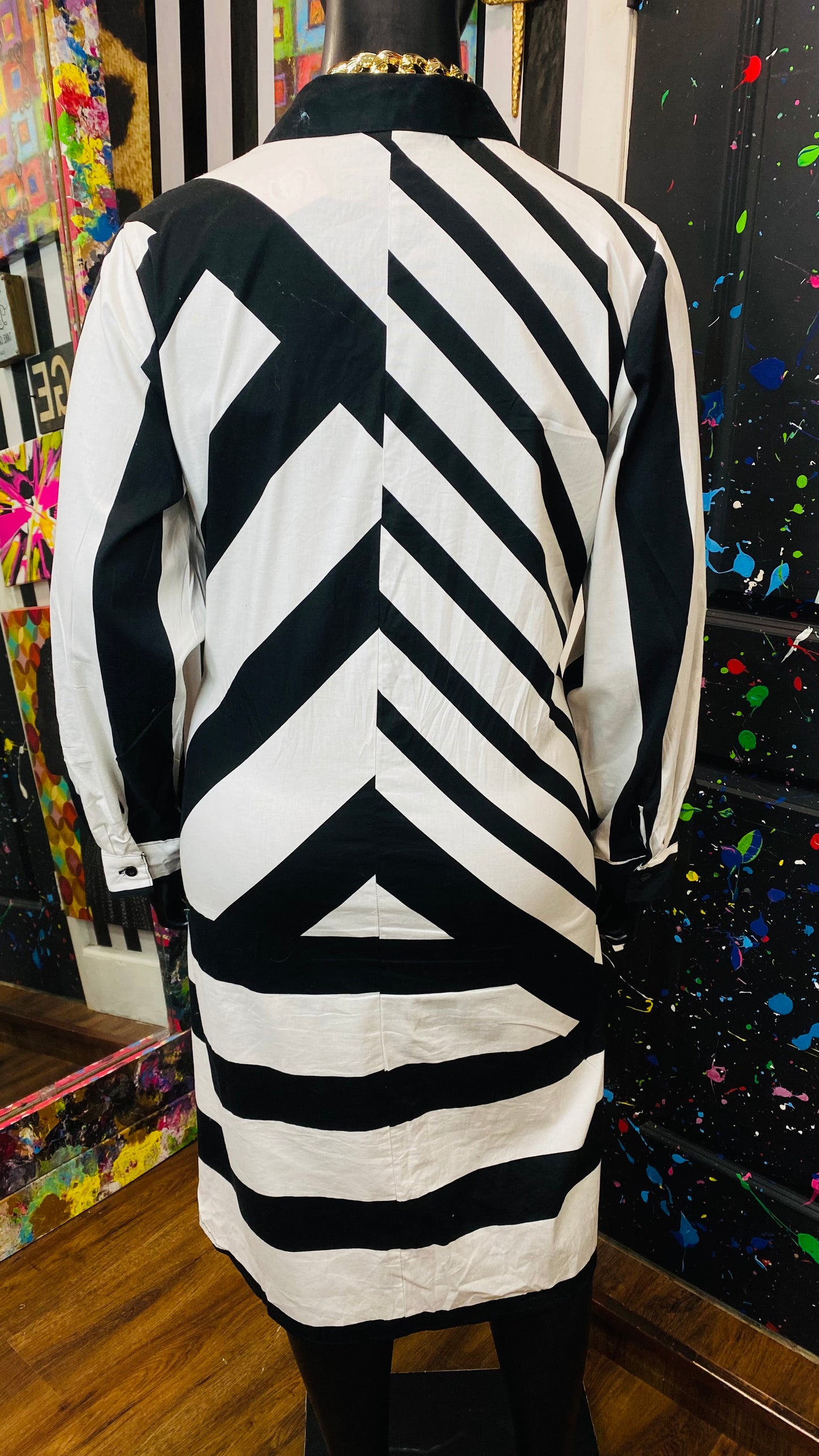 Ashley Stewart Black & White Striped Dress (20)