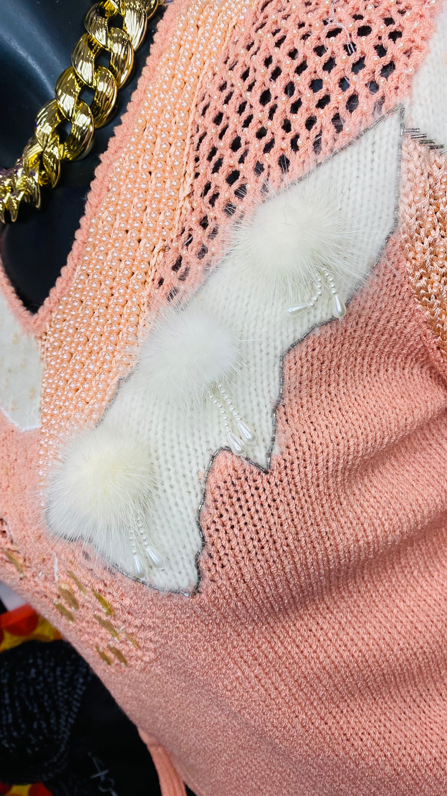 Vintage Wool & Rabbit Hair Peach Sweater (14)