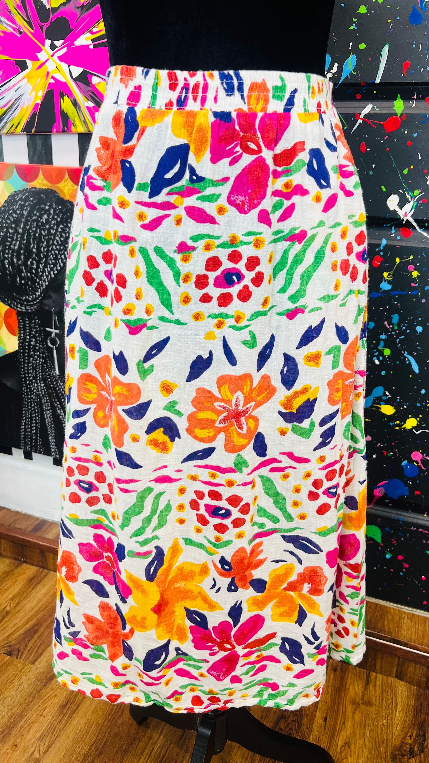Vintage Rayon Floral Skirt (24)