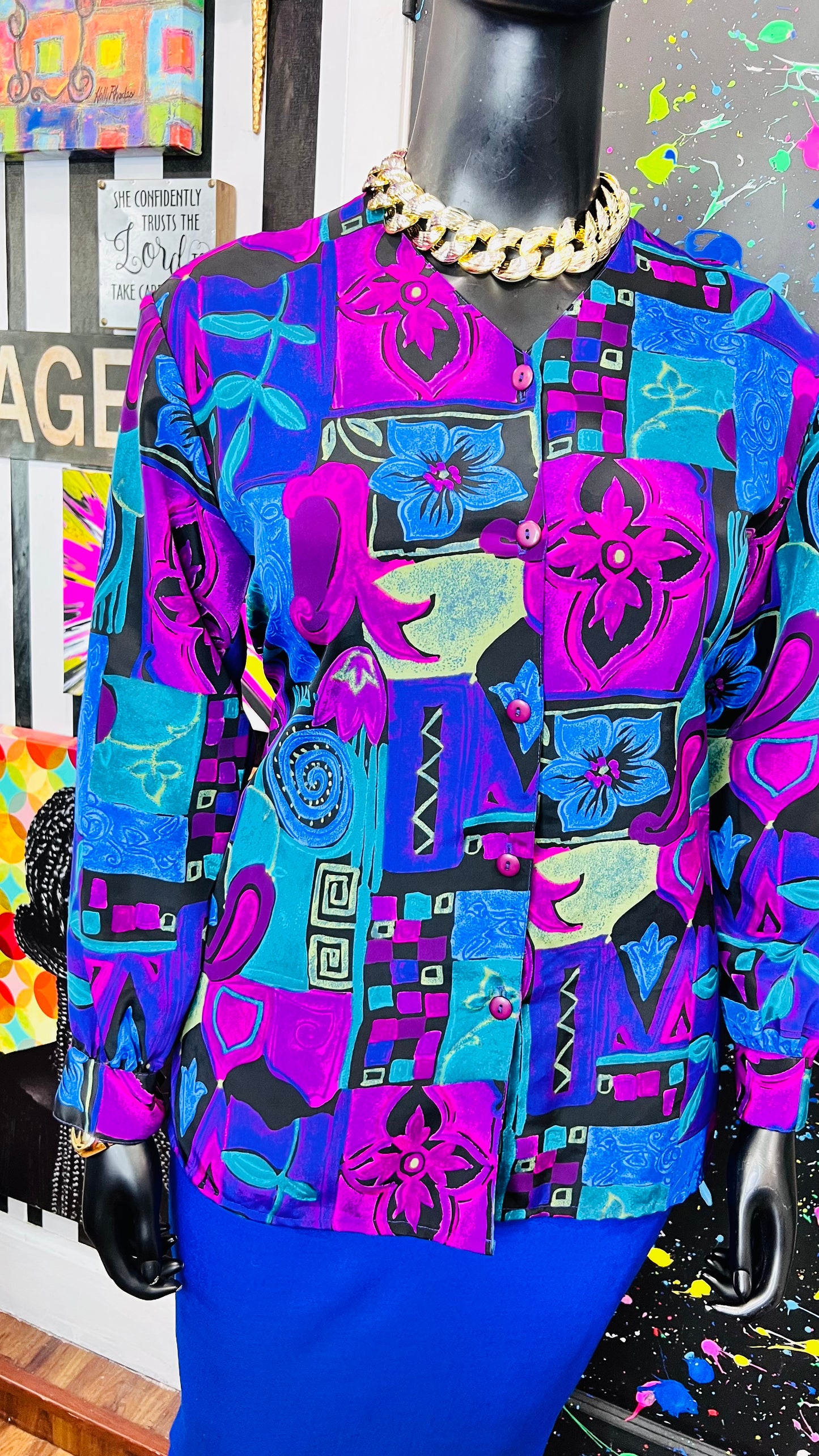 Vintage 90’s Abstract Blouse (14)