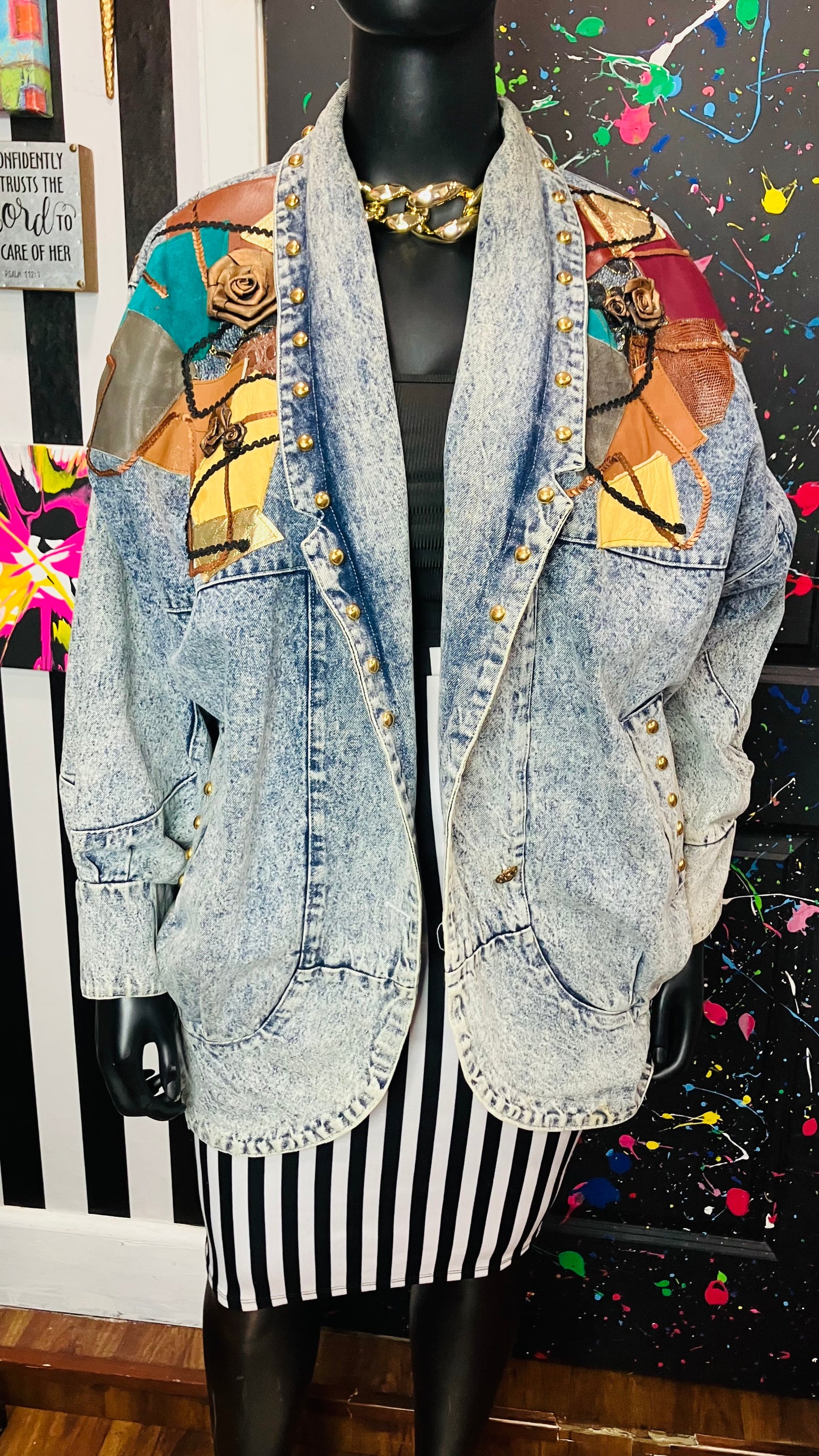 Vintage Studded Denim Coat (20)