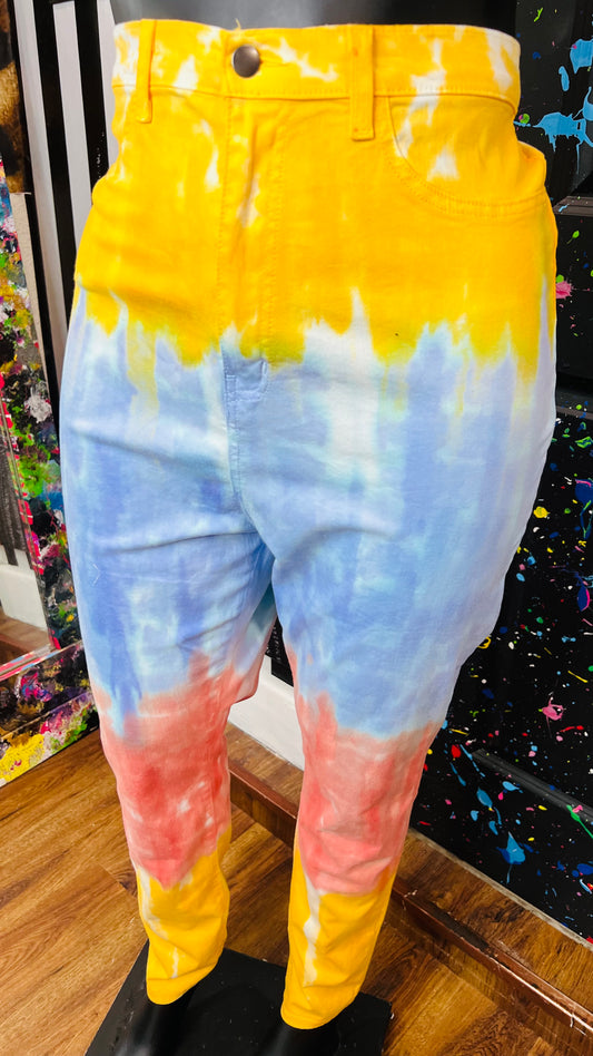 Vintage Inspired Watercolor Denim Pants- New w/ Tags (18)