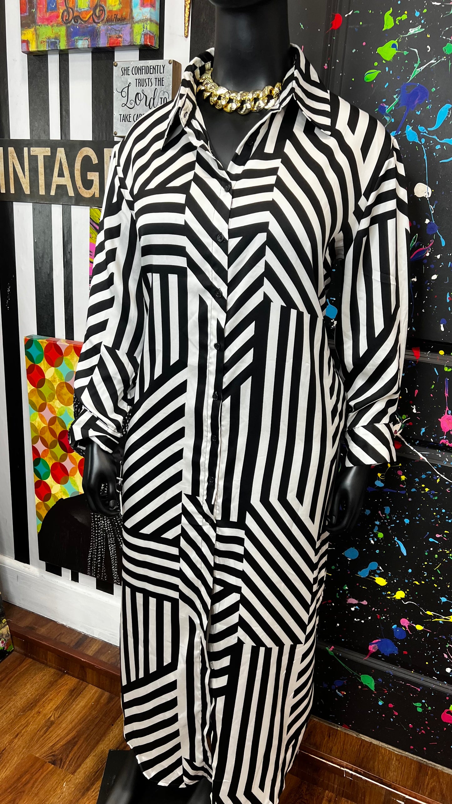Black & White Stripes Dress (22)