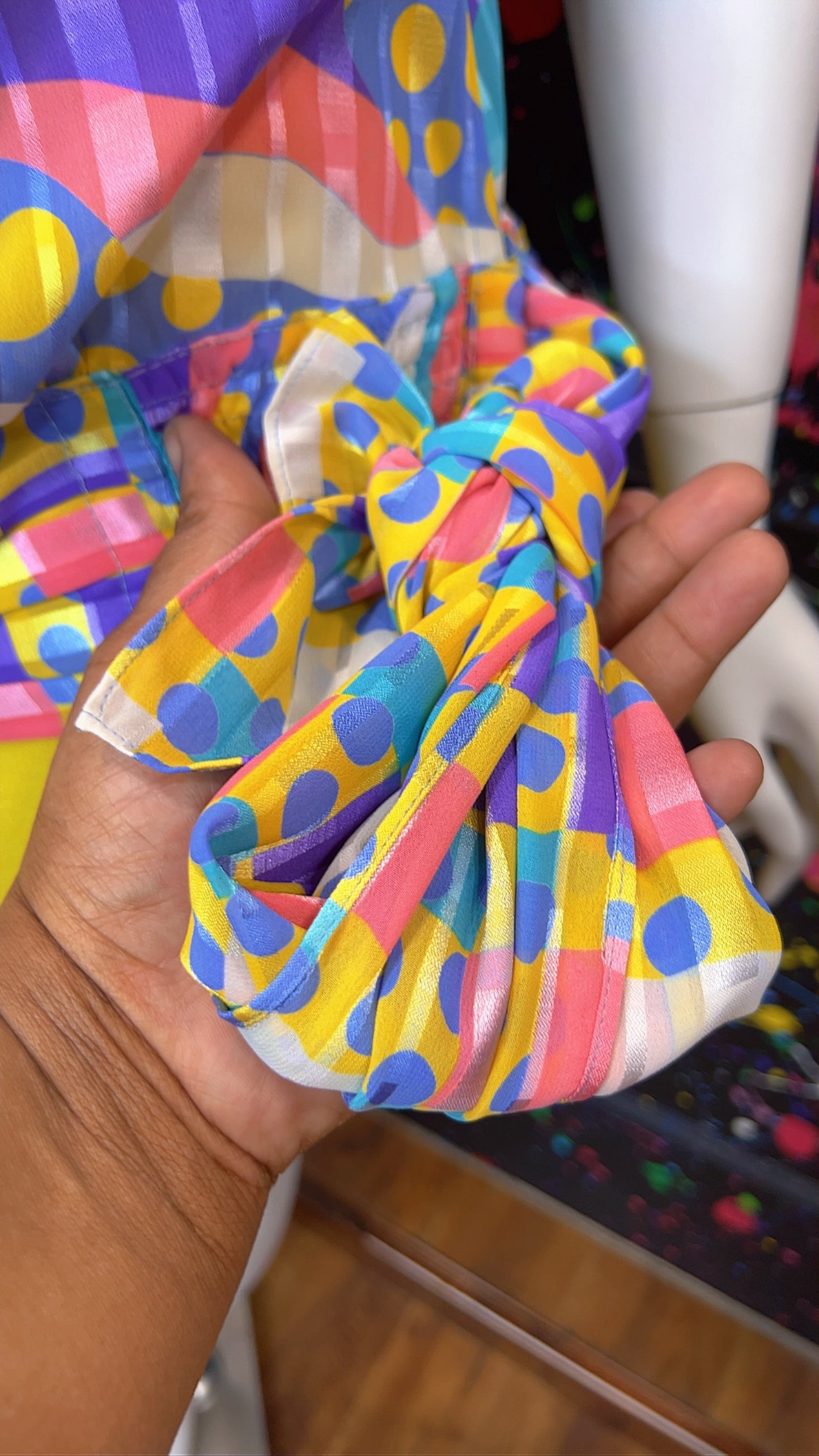 Vintage Pastel Polka Dot & Mix Print Blouse (20)