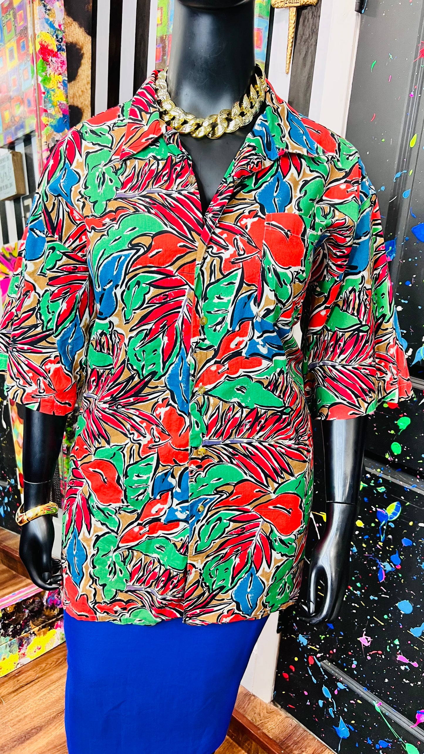 Vintage 80’s Bold Floral Blouse (22)