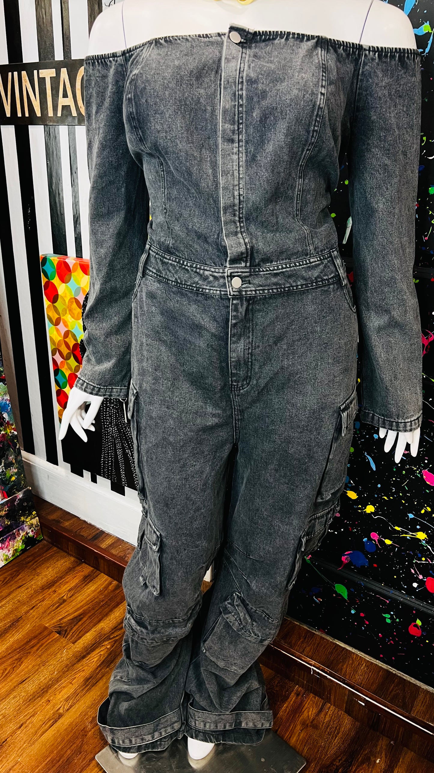 Vintage Inspired Denim Jumpsuit- New w/ Tags (18)