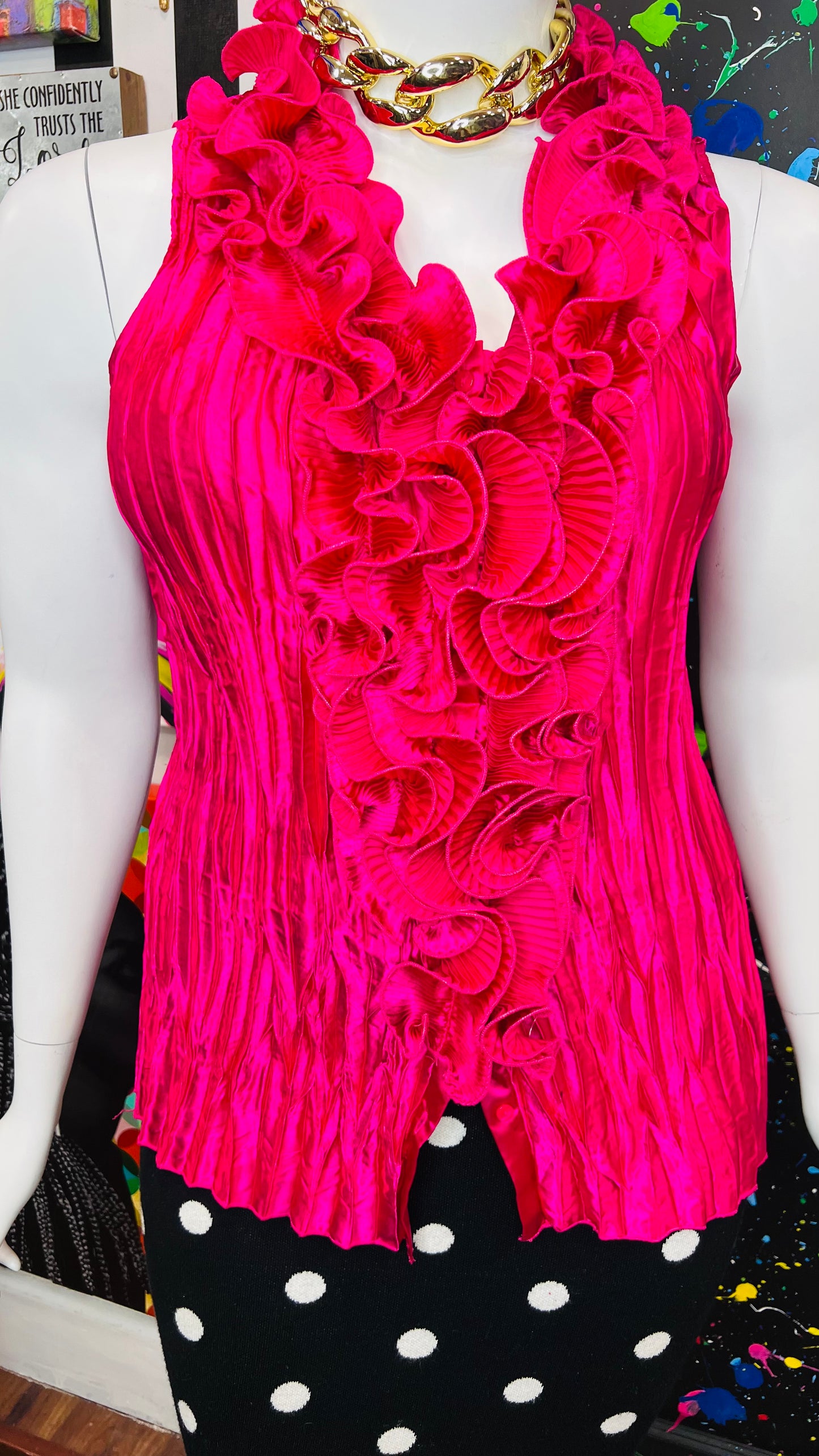 Vintage Y2K Pink Sleeveless Blouse (18/20W)