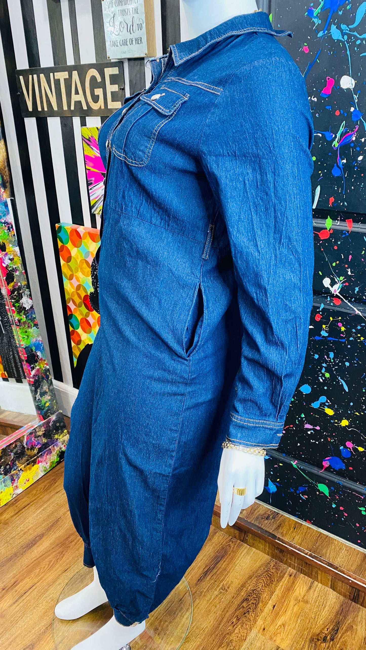 Denim Cuffed Leg Jumpsuit (20)