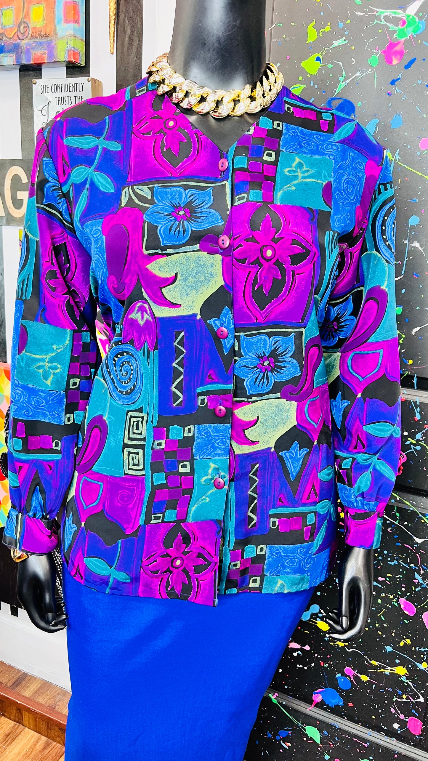 Vintage 90’s Abstract Blouse (14)
