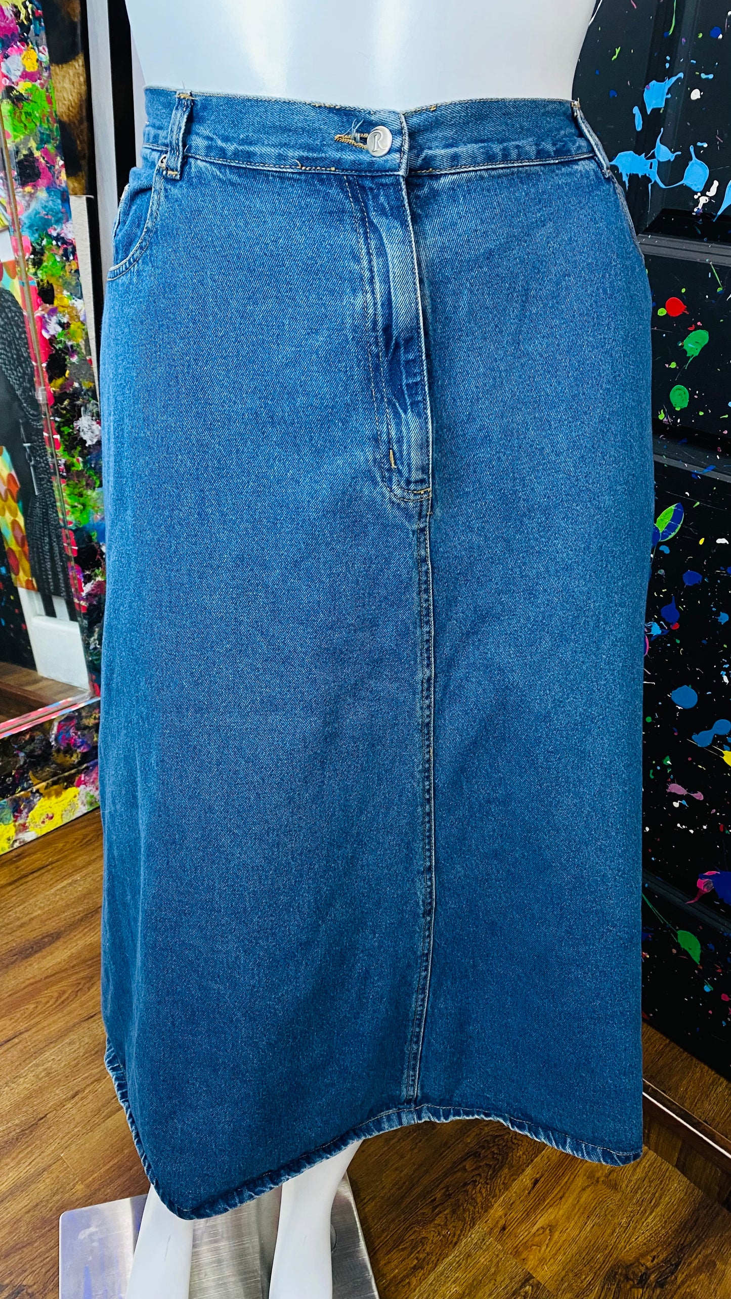 Vintage Denim Skirt (22W)