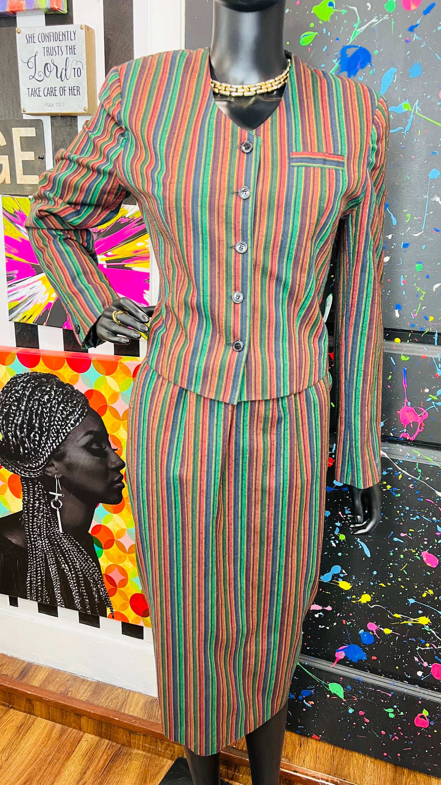 Vintage Striped Skirt Set (12)