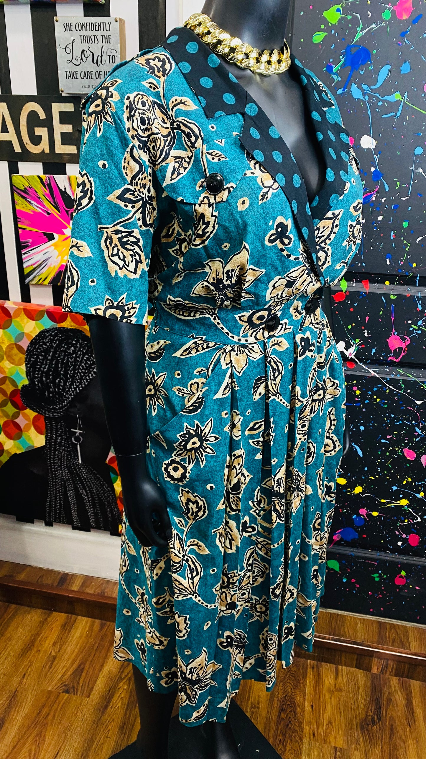 Vintage Mix Print Dress (20)