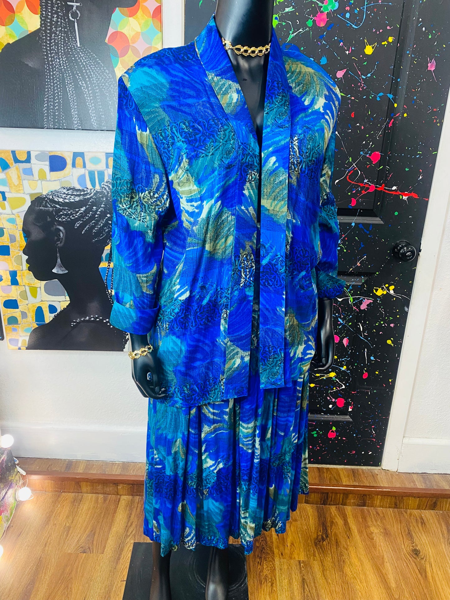 Vintage MIKAELA 2 piece Skirt Set