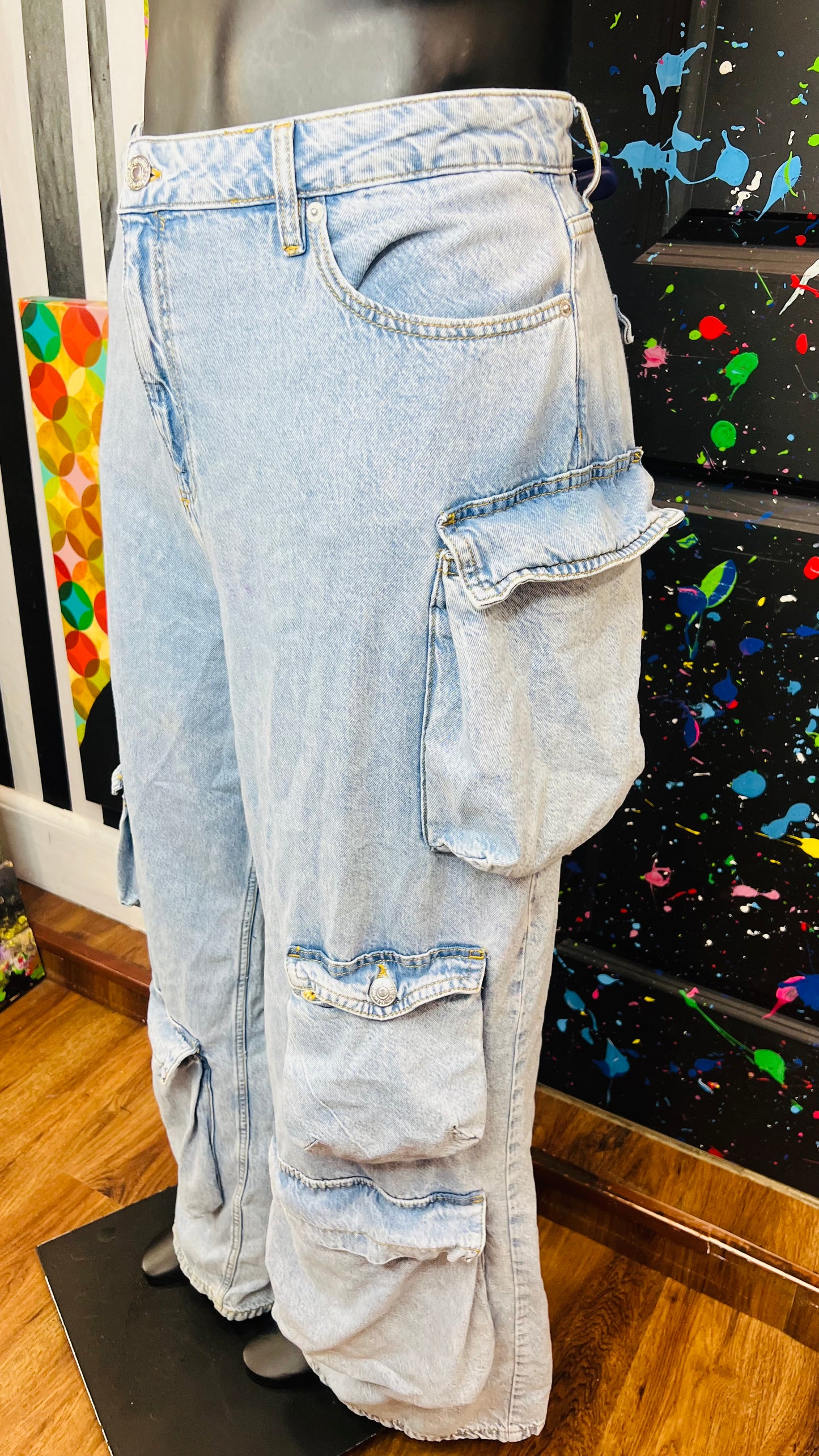Baggy Oversized Denim Cargo Jeans (18)
