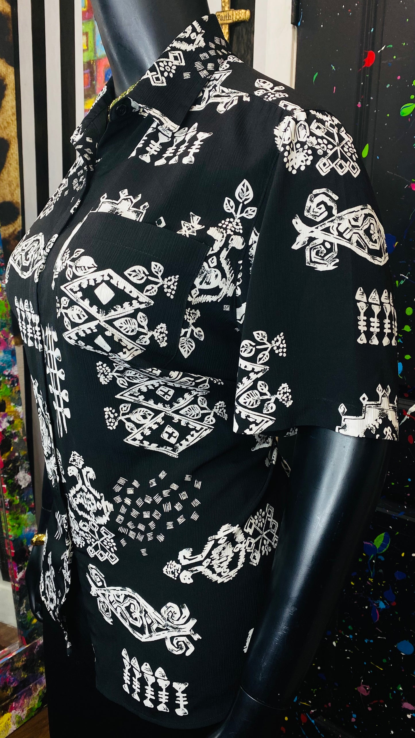 Vintage Black & White Blouse (14)