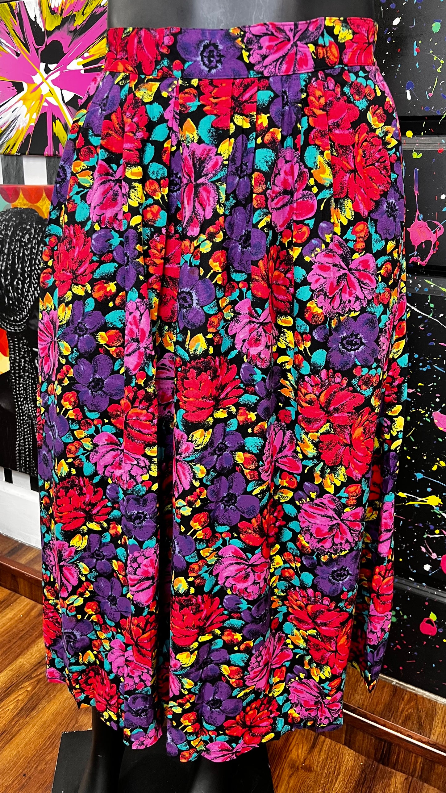 Vintage Floral Rayon Skirt (20)