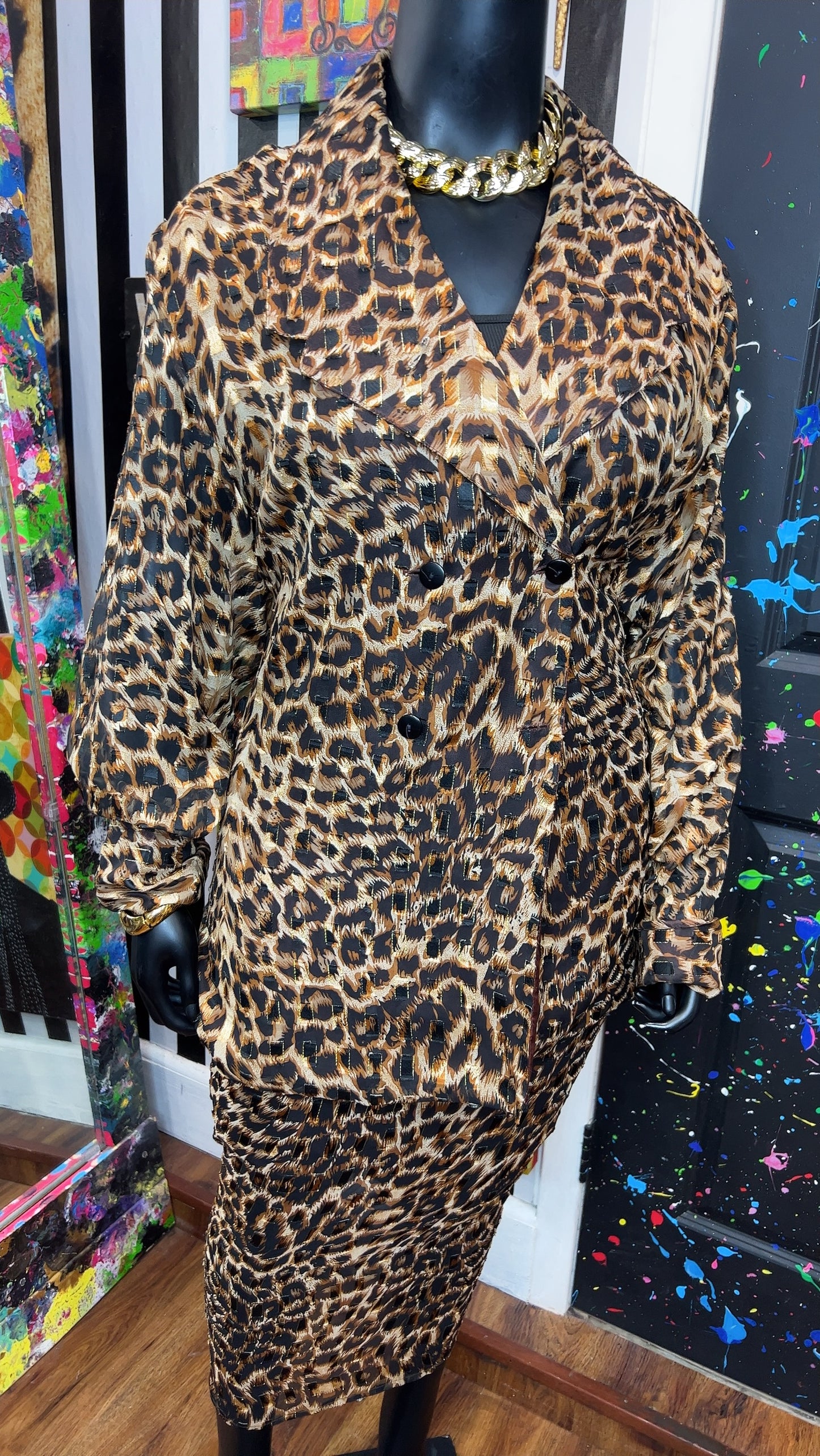 Vintage Animal Print Skirt Set (24)