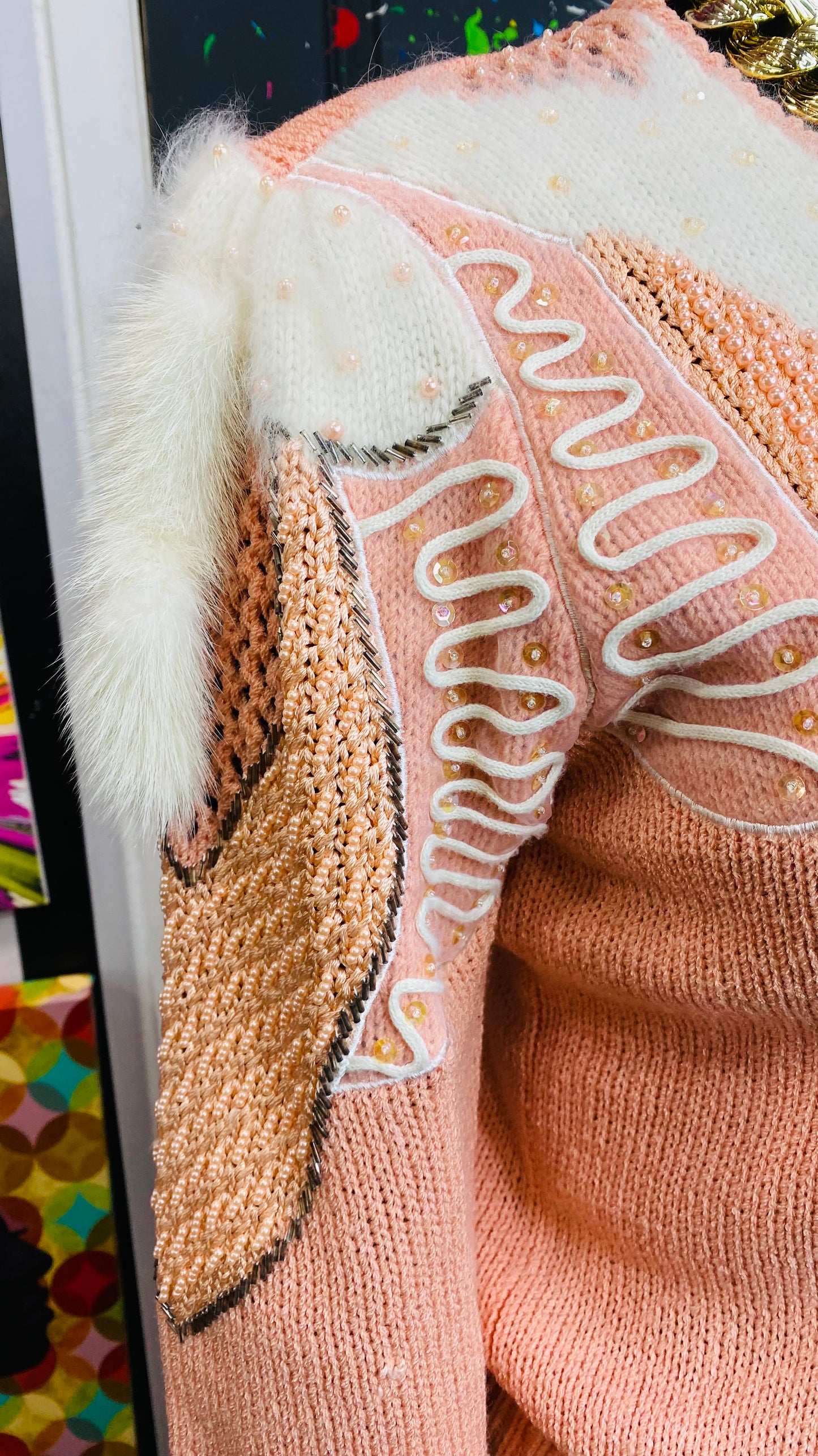 Vintage Wool & Rabbit Hair Peach Sweater (14)