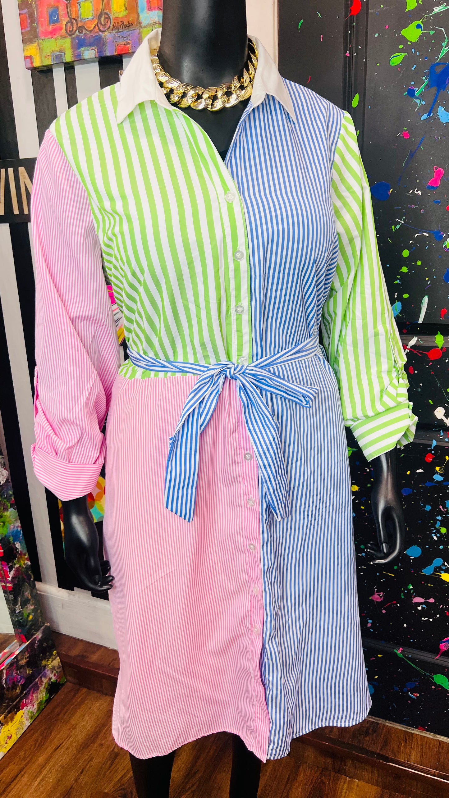 Lane Bryant Cotton Striped Dress - New w/Tags (22/24)