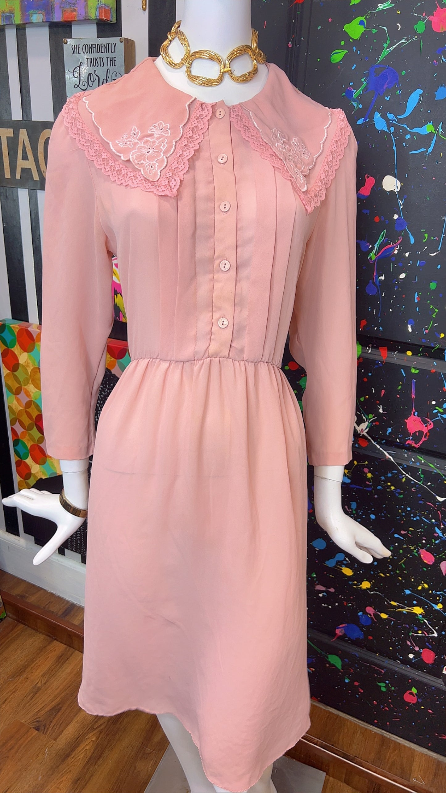 Vintage Blush Pink Dress (14)