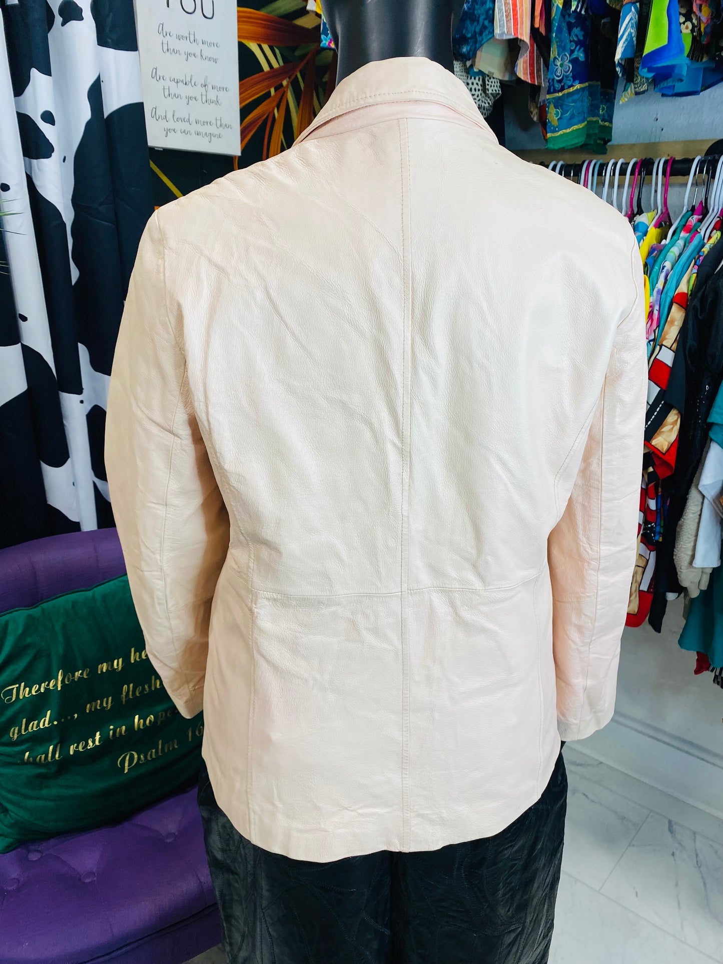 Vintage 100% Pink leather Jacket