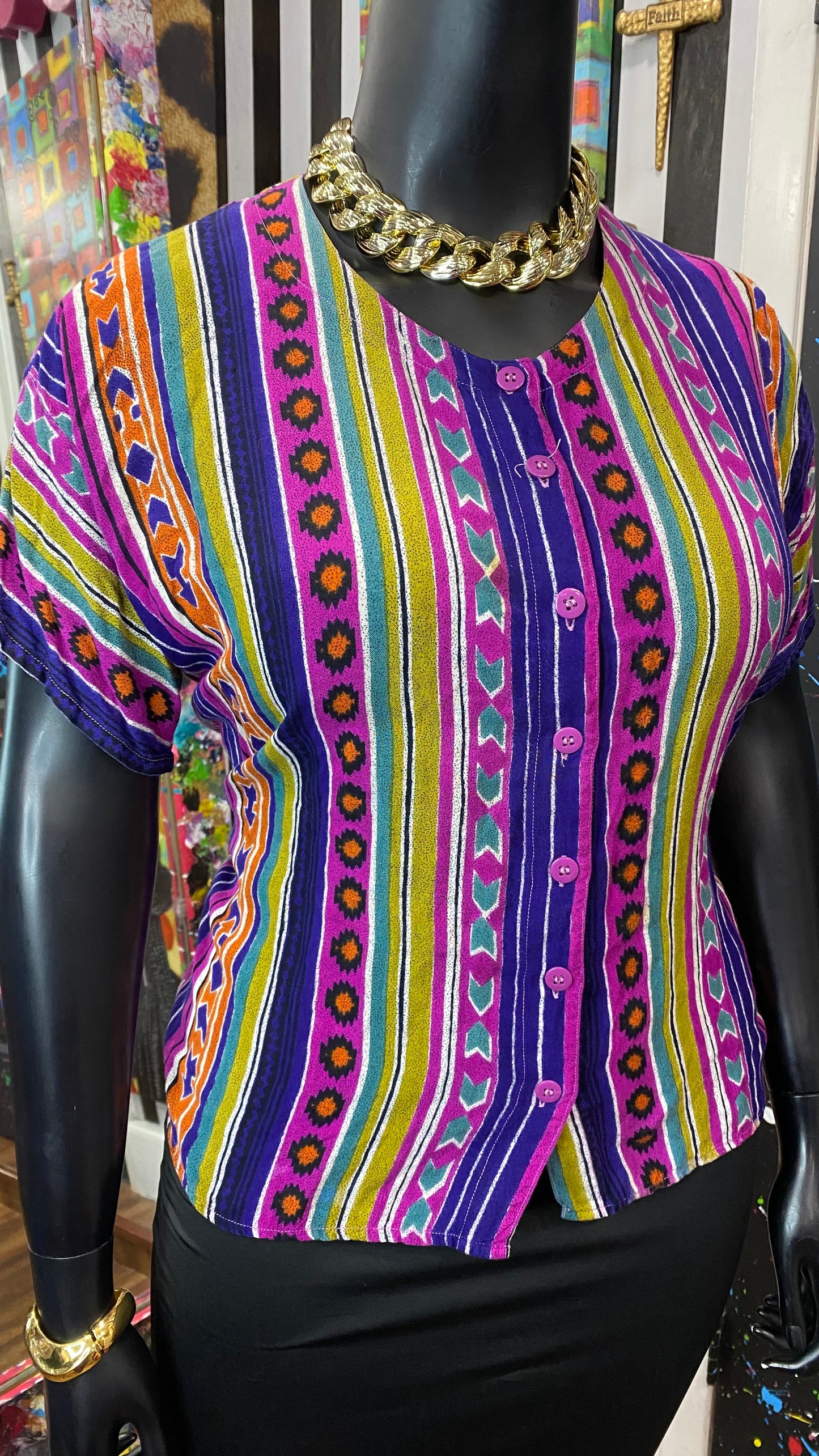 Vintage Rayon Western Blouse (22)