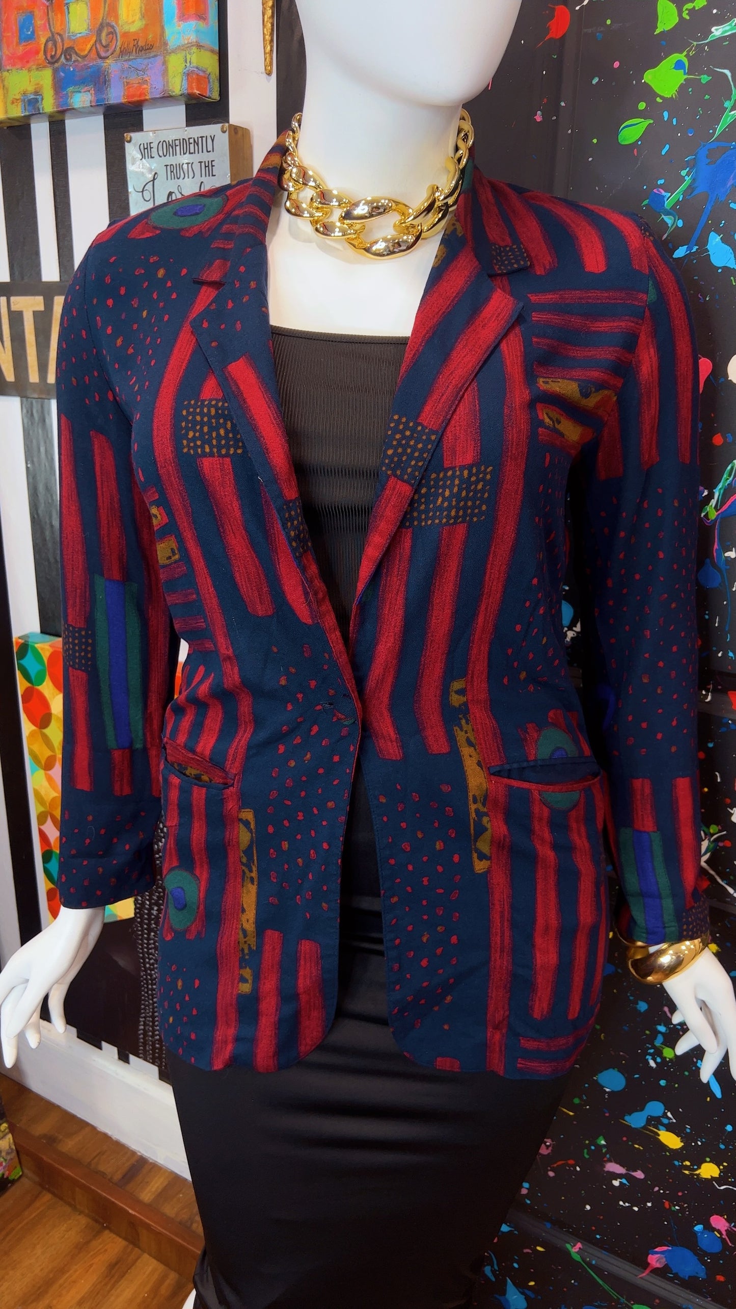Vintage Rayon Abstract Blazer (12)
