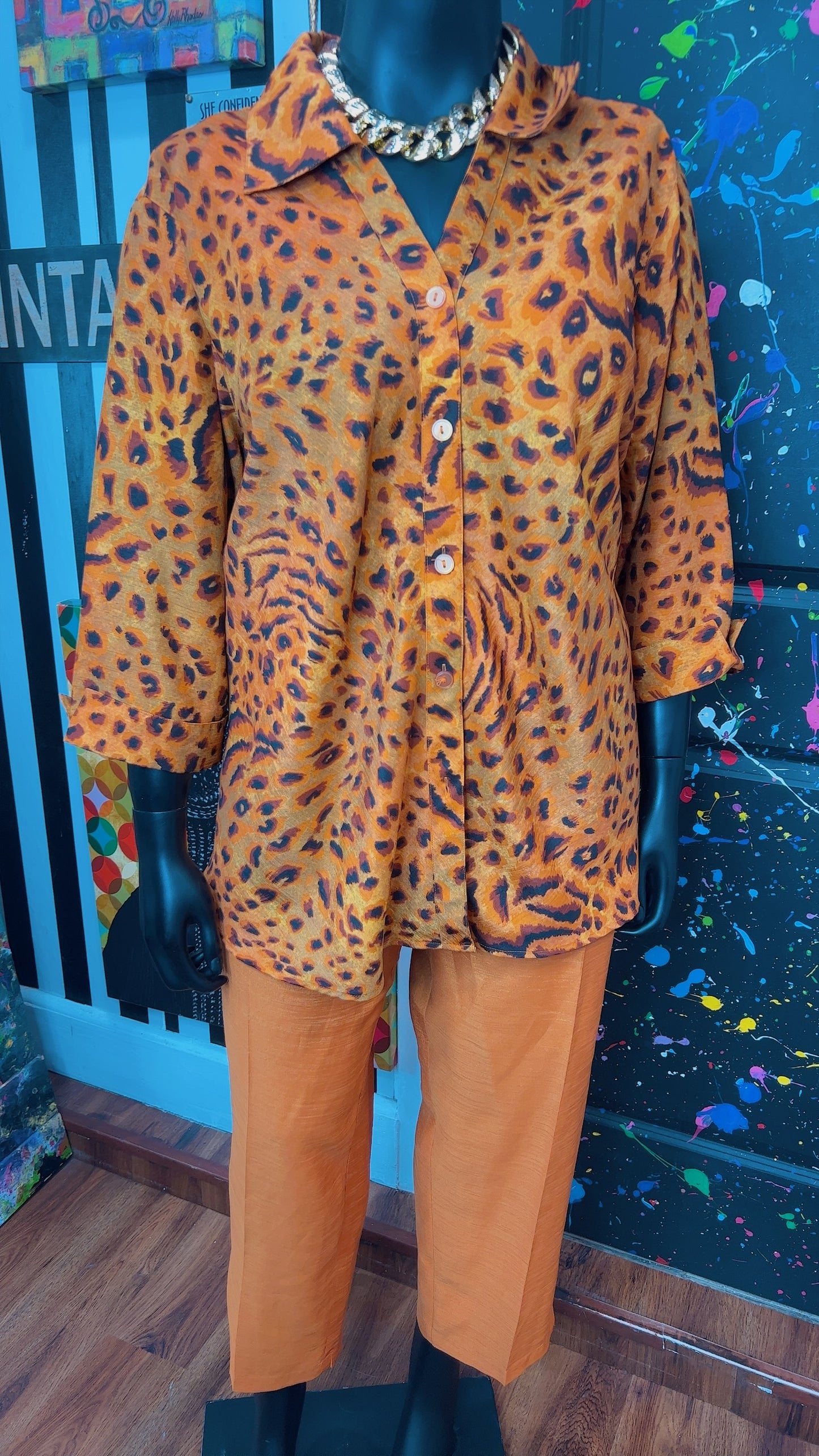 Vintage Animal Print Selene Pants Set (32)