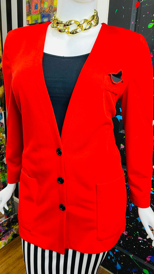 Vintage Red & Black Blazer (16)