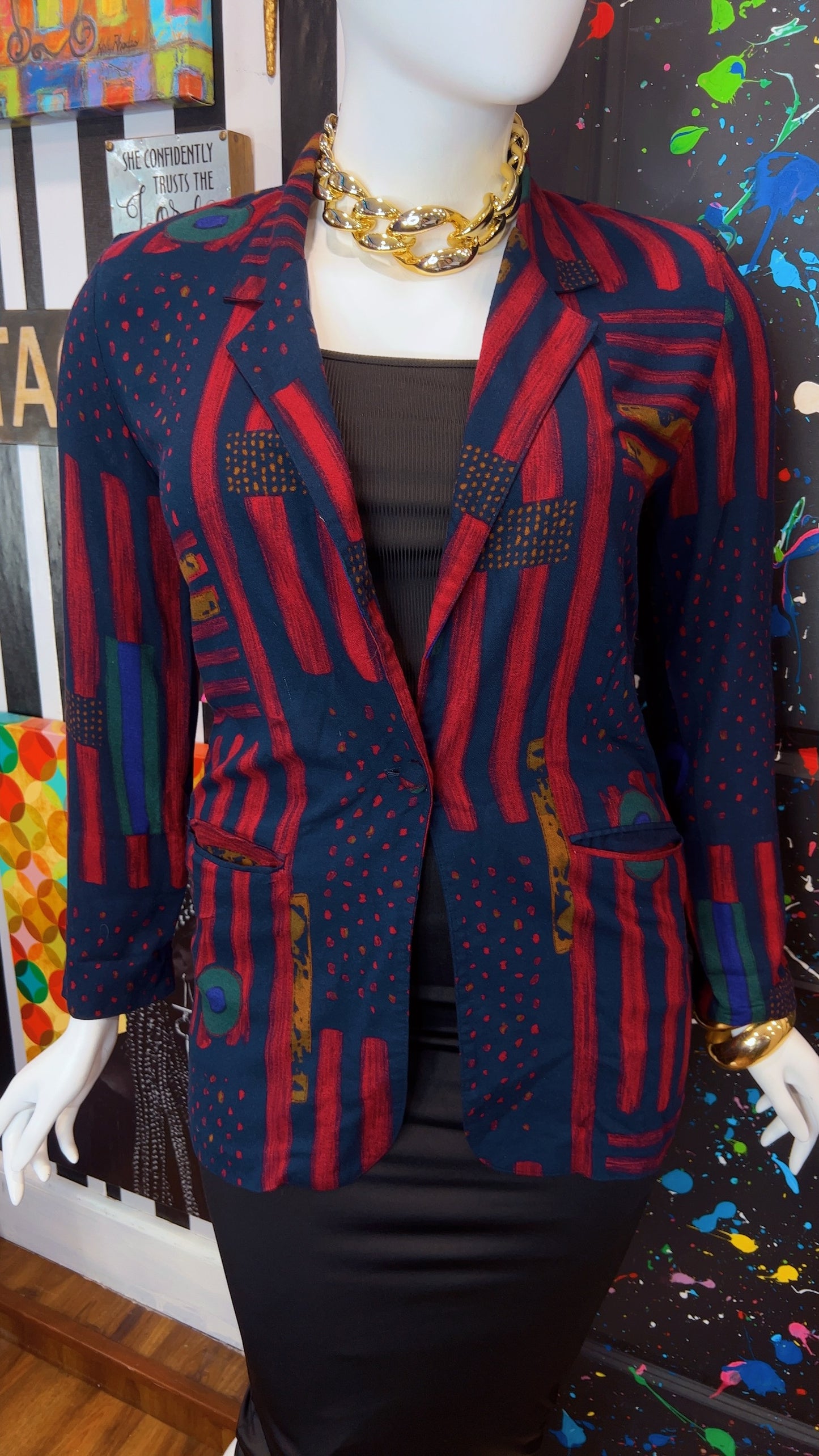 Vintage Rayon Abstract Blazer (12)