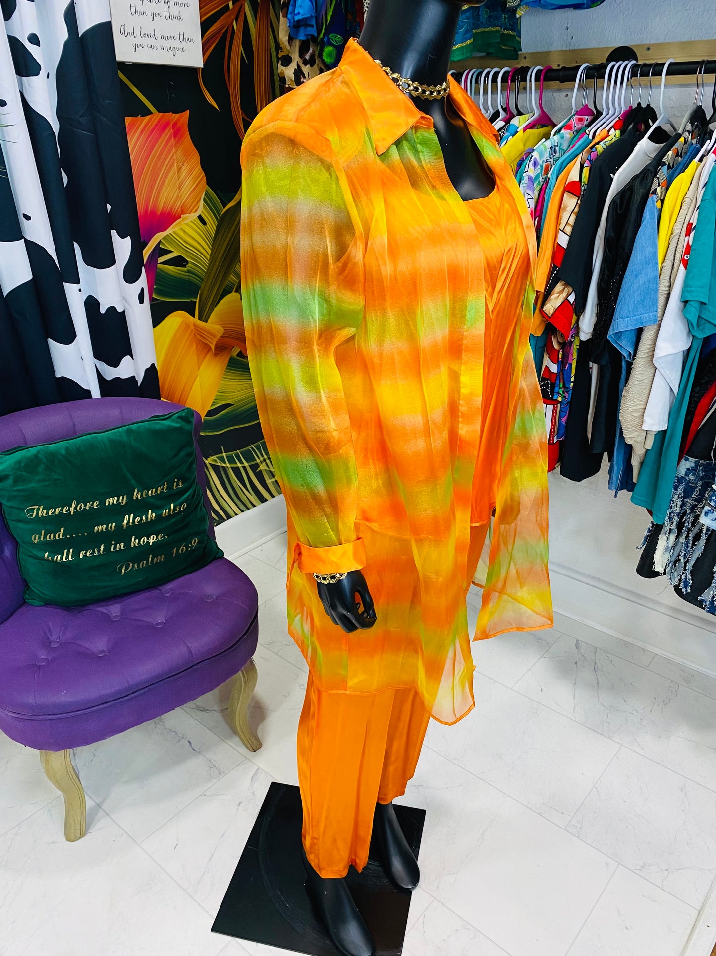 Vintage Orange 3pc Pants Set