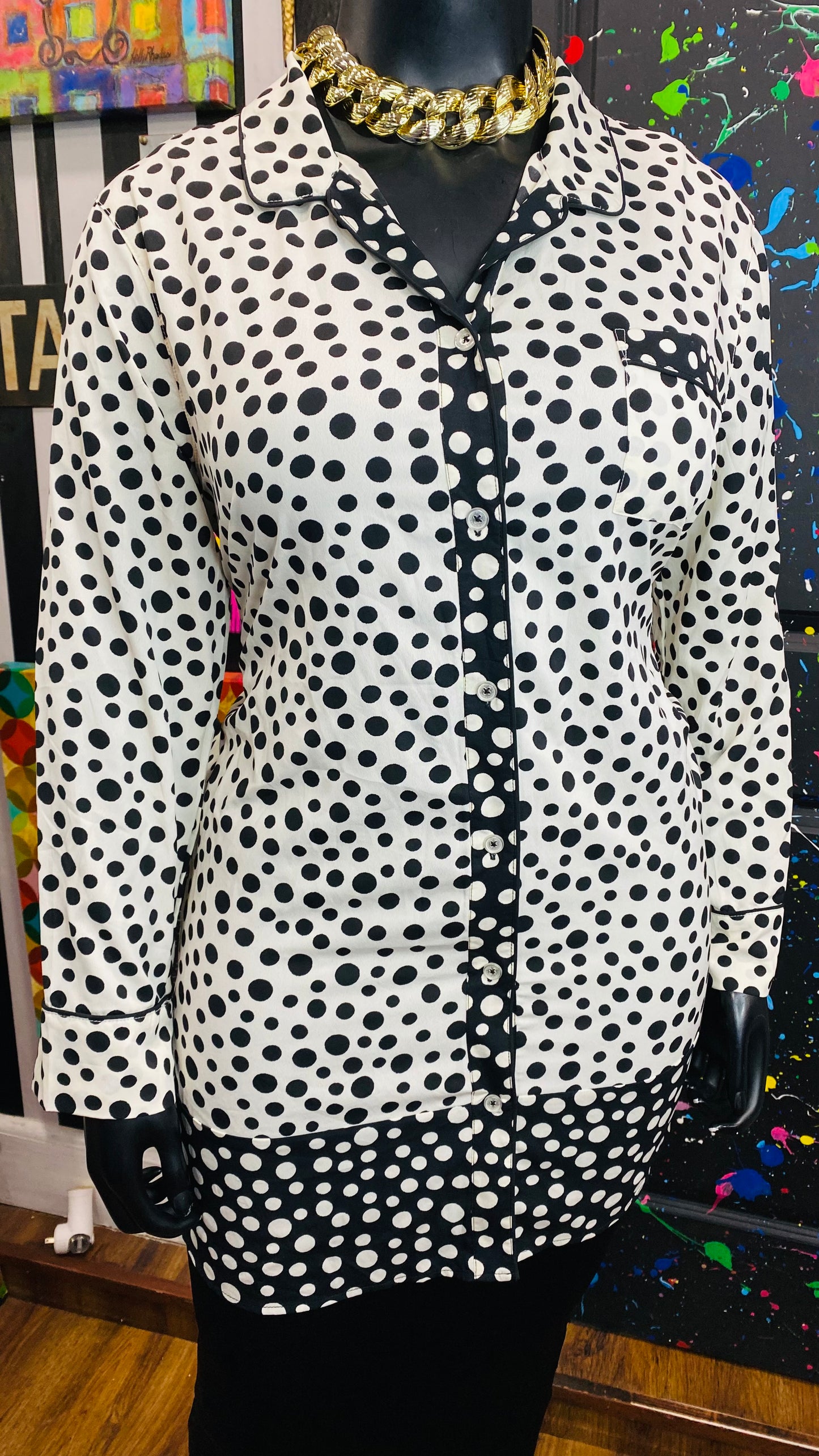 Black & White Polka Dot Blouse (16)