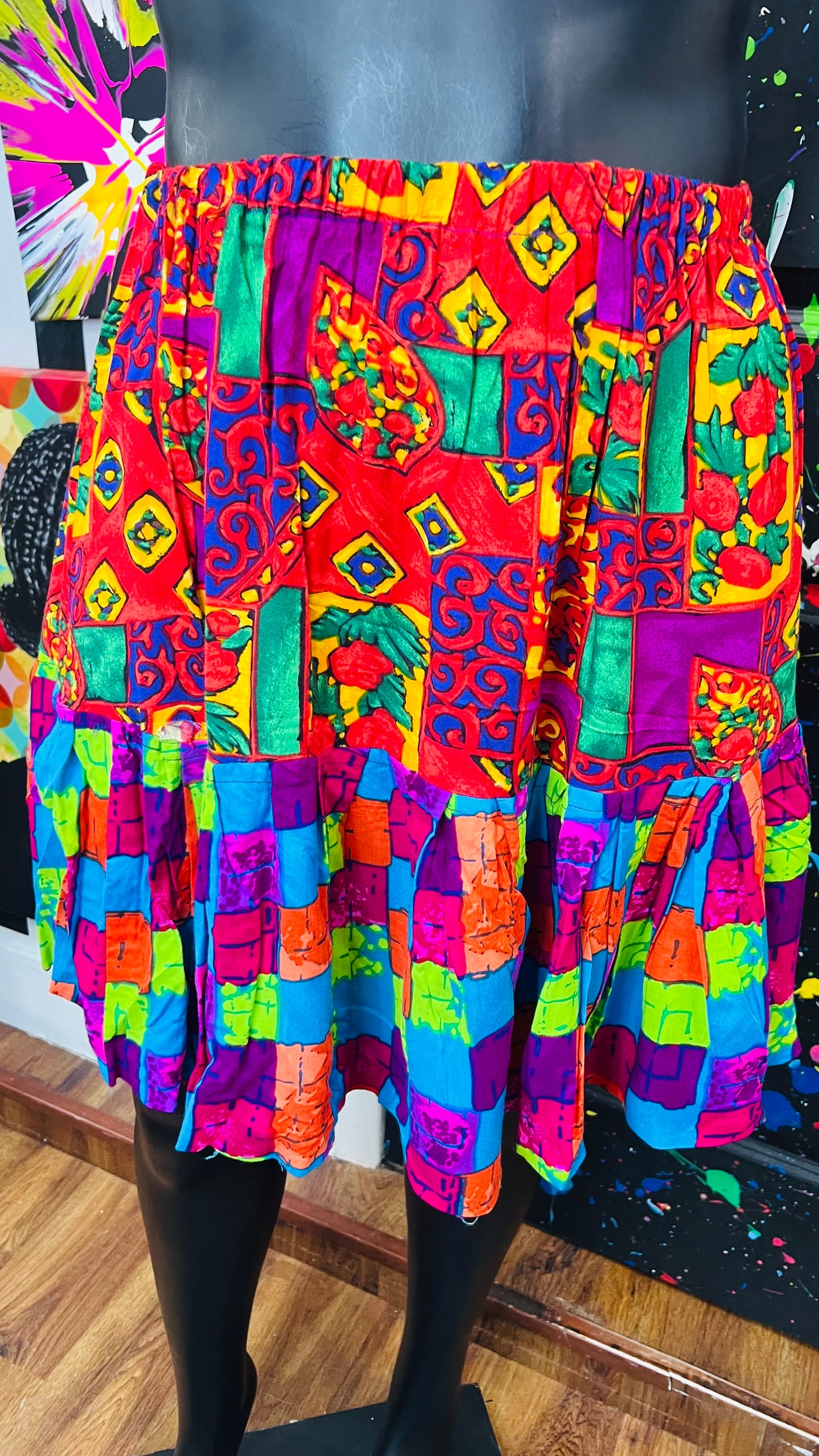 Vintage Mix Print Skirt (12/14)