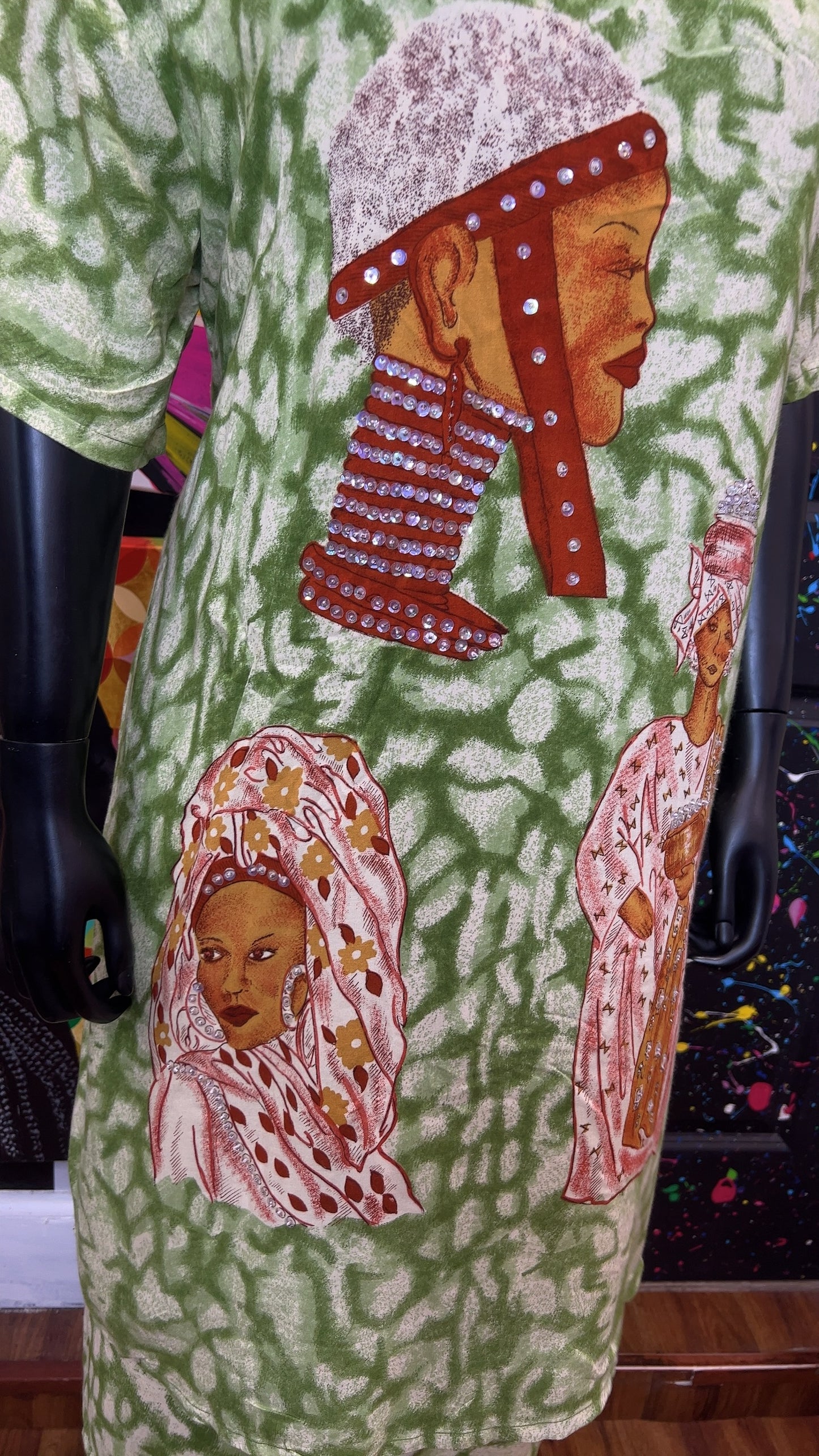 Vintage Traditional African Sequin Layered Dress- Deadstock New w/ Tags (16/18)