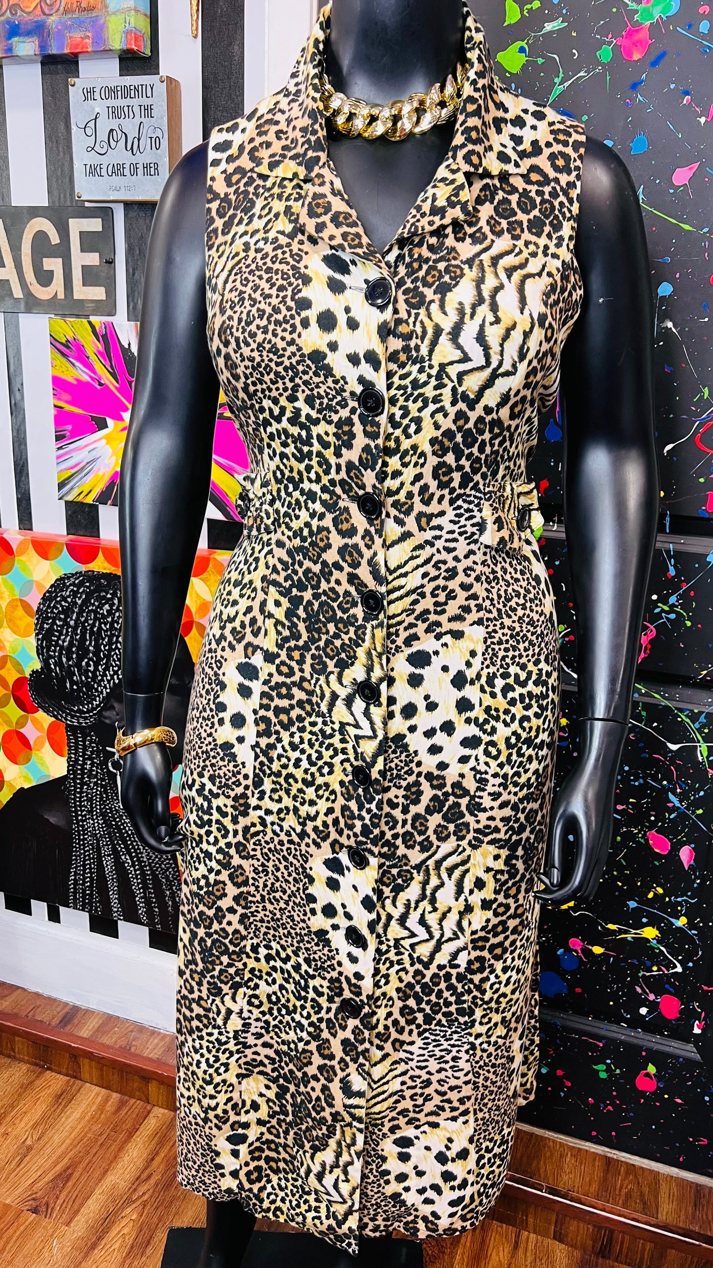 Vintage Animal Print Dress (18W)