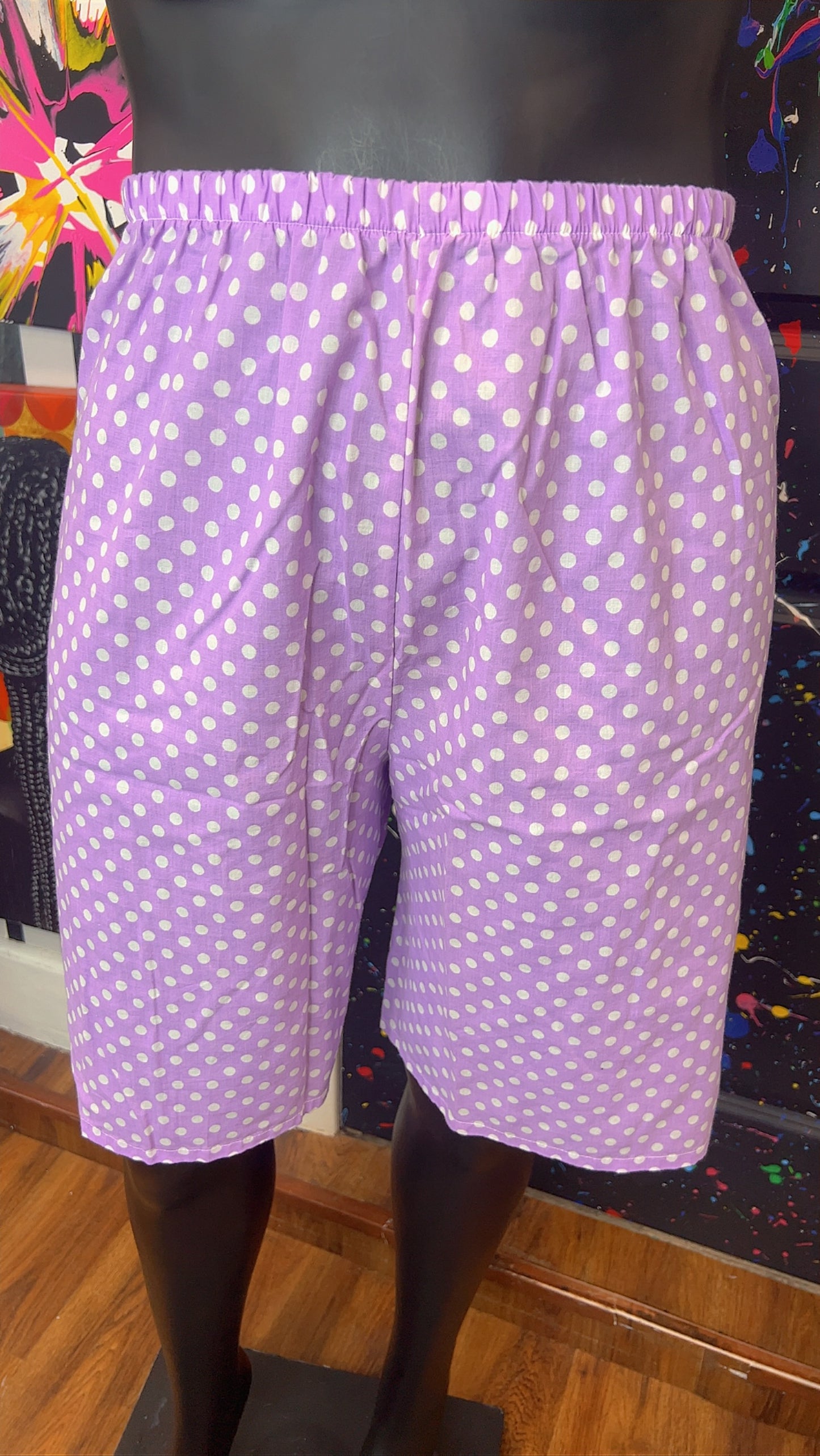 Vintage Cotton Purple & White Shorts (22)