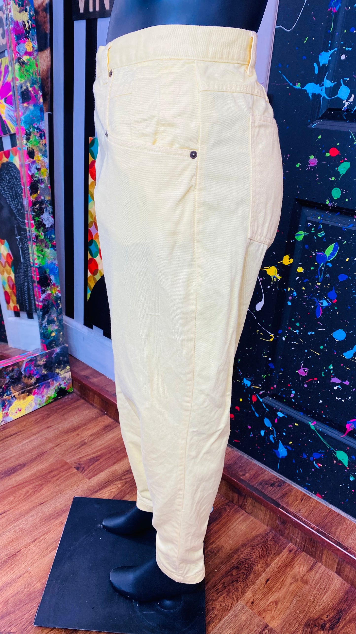 Vintage 90’s Red Denim Set- Yellow Jeans & Denim Jacket (26W)