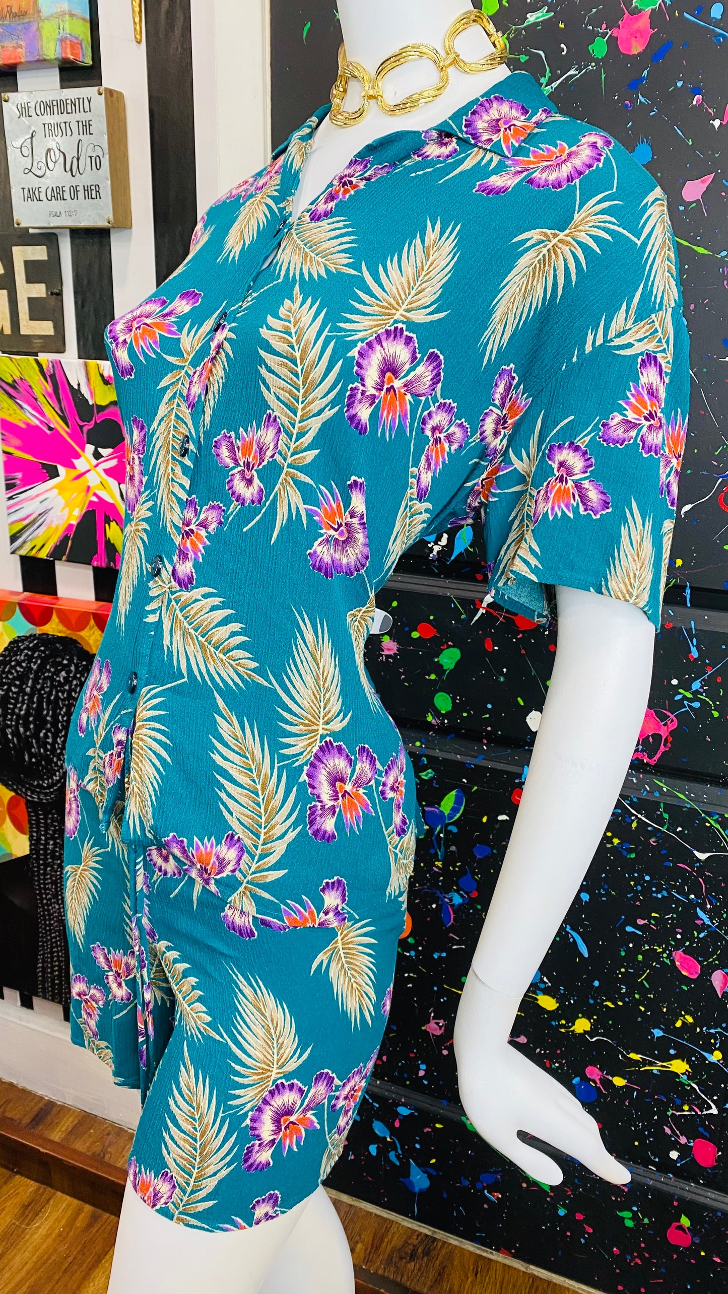 Vintage Tropical ‘California’ Shorts Set