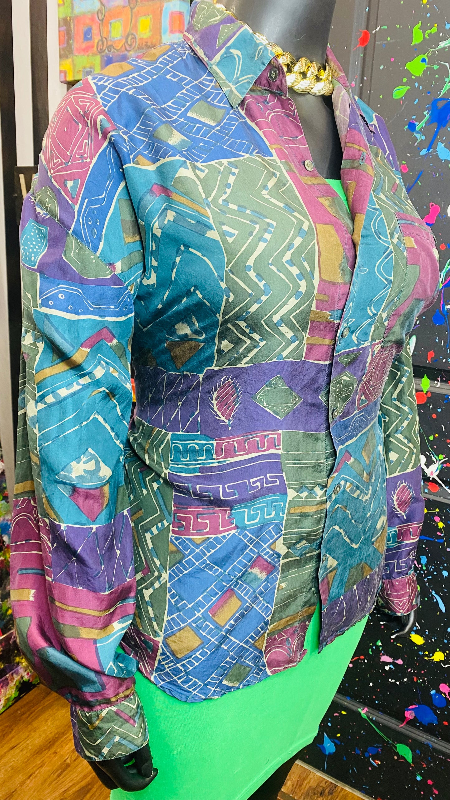 Vintage Funky Silk Blouse (20)