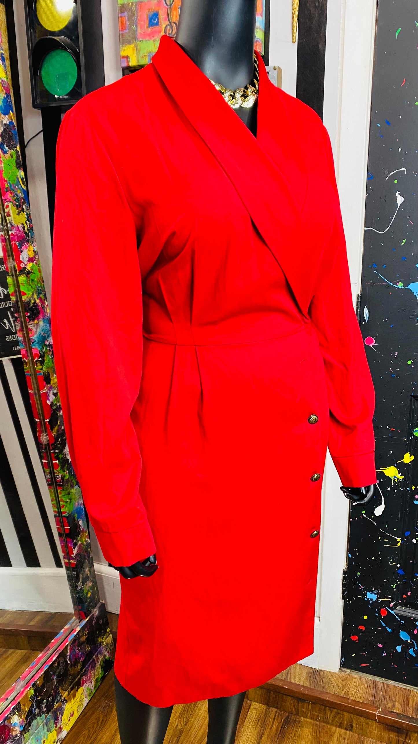 Vintage Red Blazer Dress (18T)