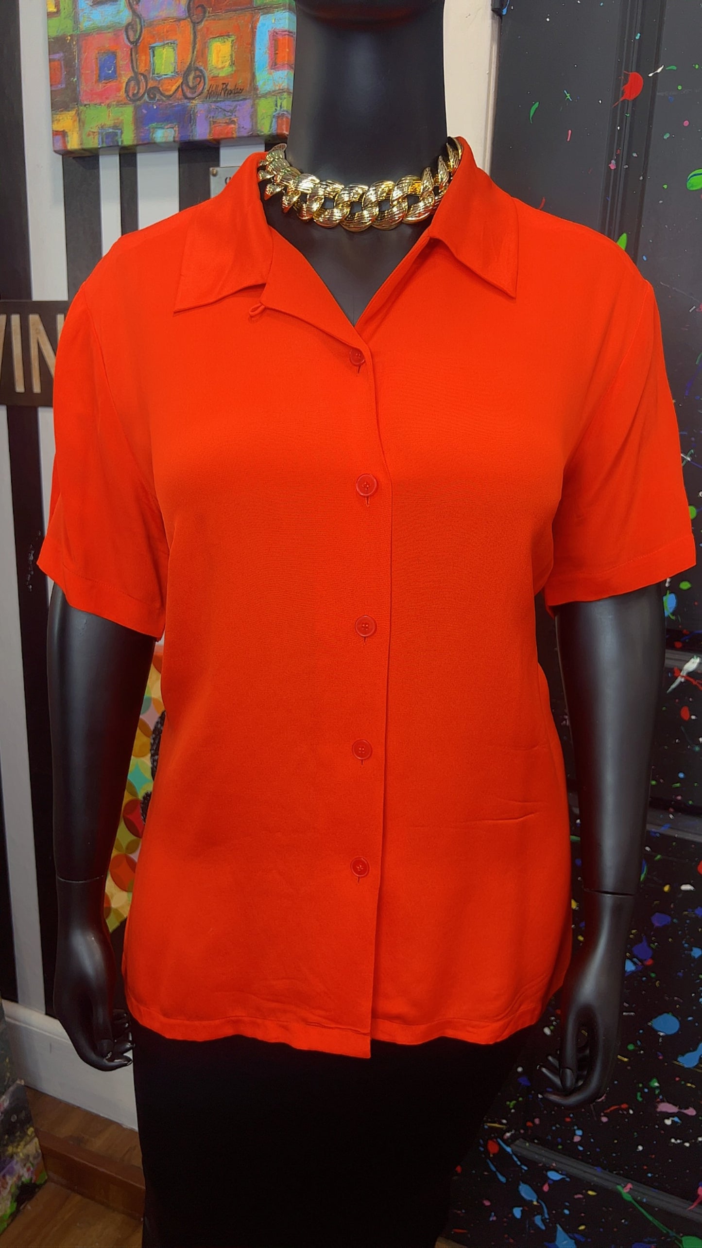 Vintage Burnt Orange Blouse (22)