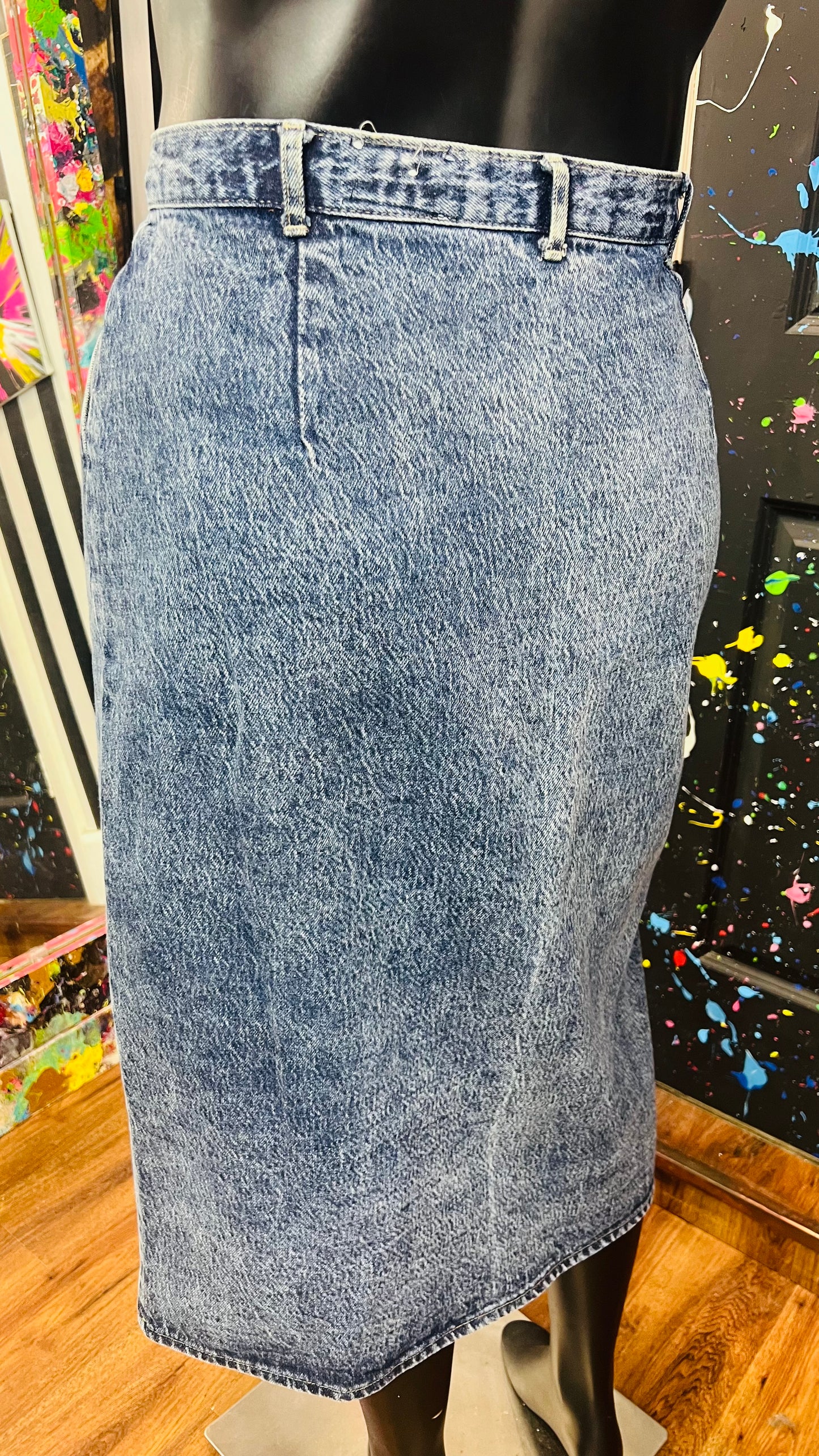 Vintage Denim Stone Wash Skirt (22)