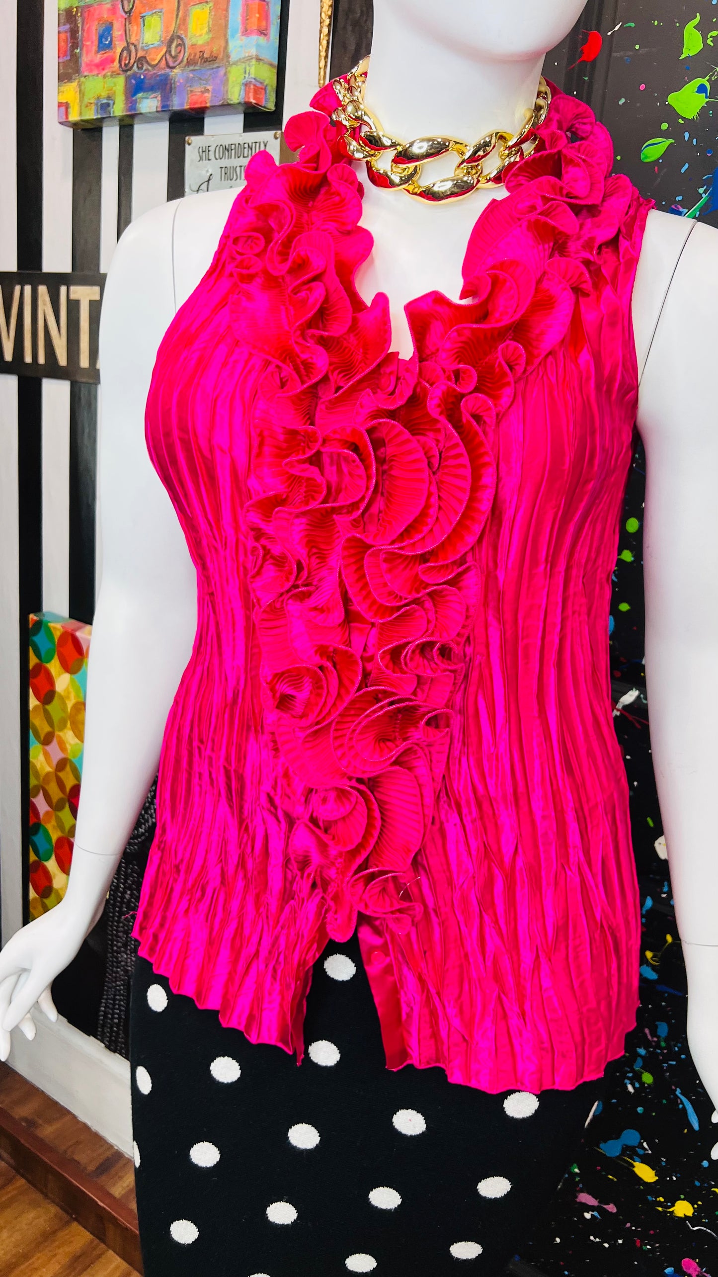 Vintage Y2K Pink Sleeveless Blouse (18/20W)