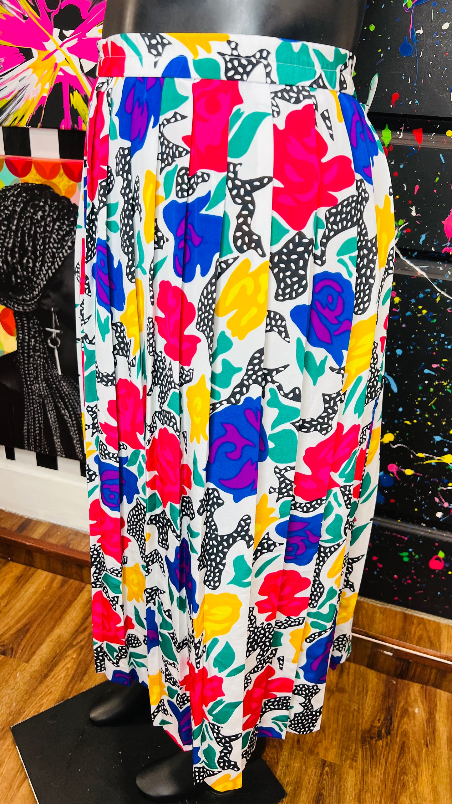Vintage Abstract Print Skirt (16)