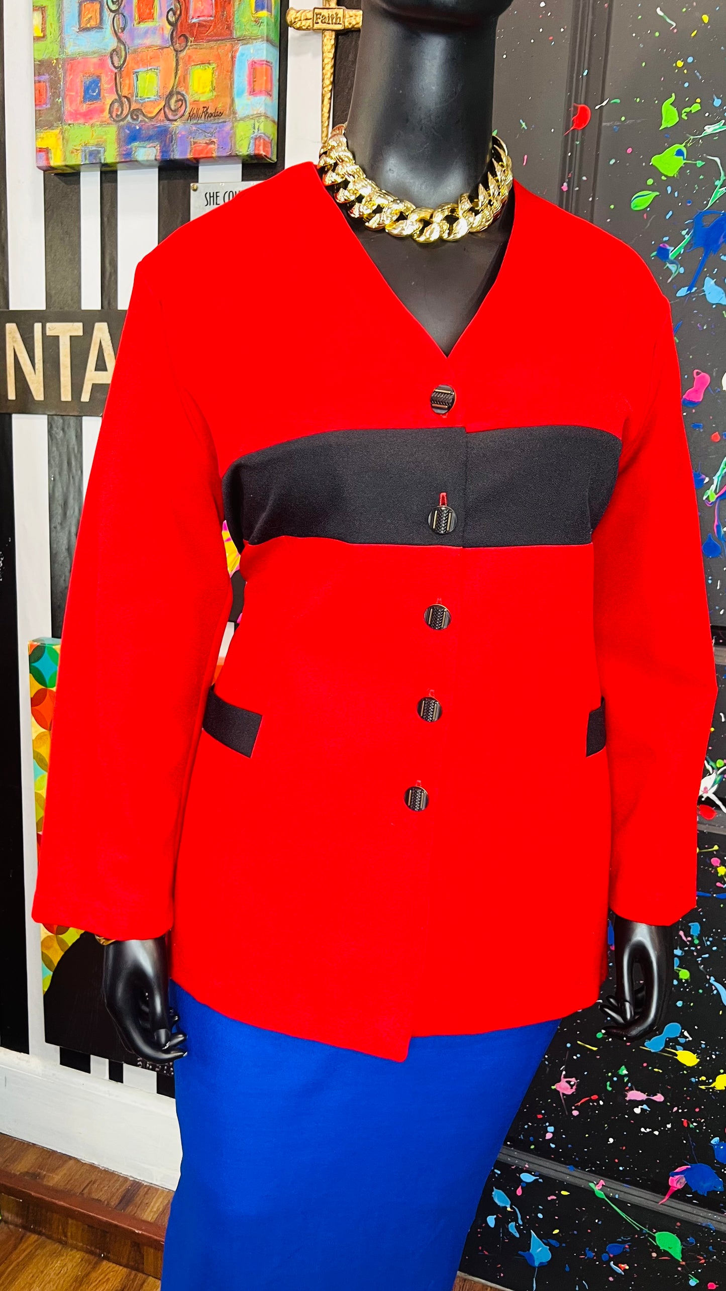 Vintage Black & Red Blazer (18/20)