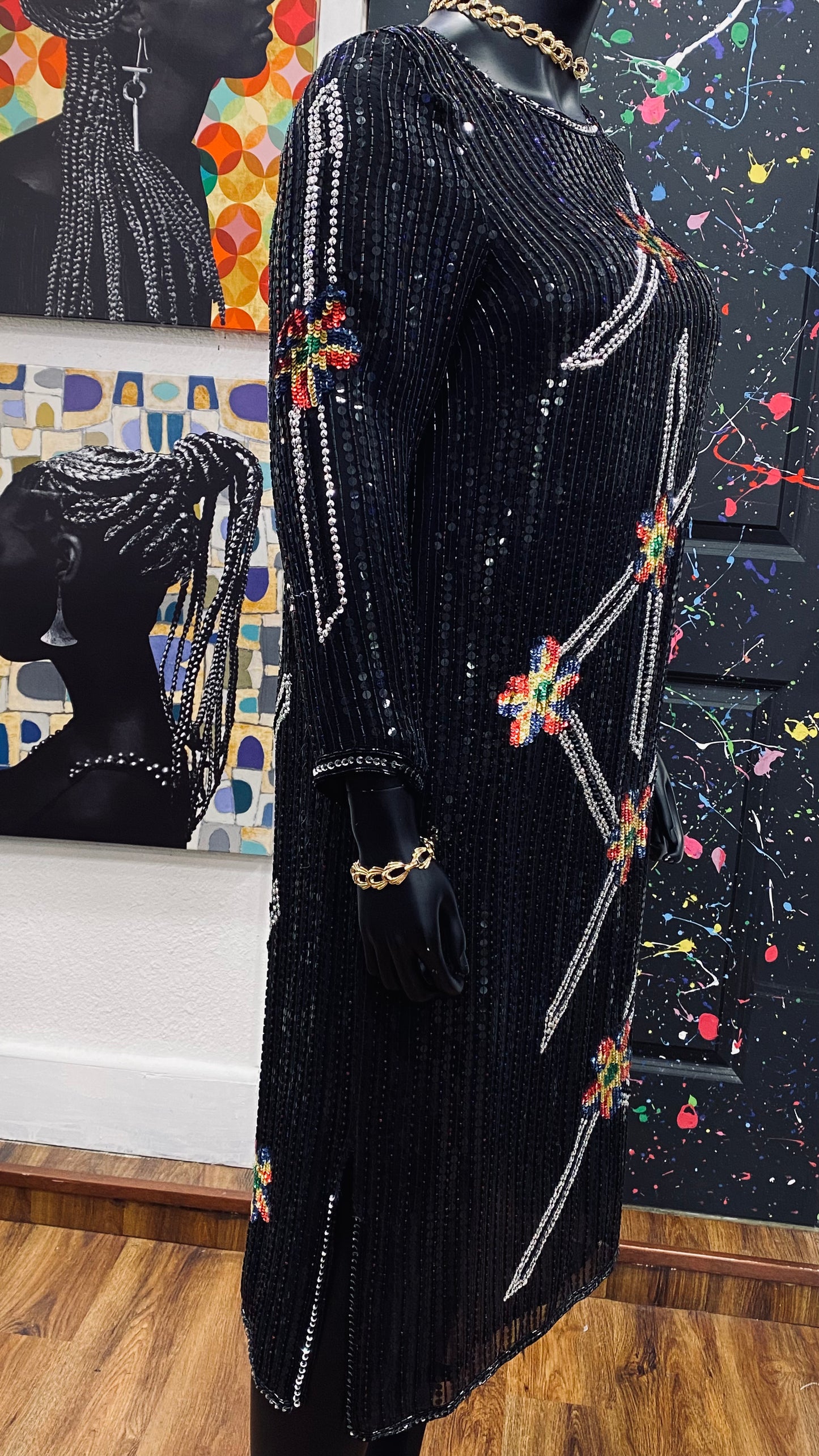 100% Silk Sequin Dress