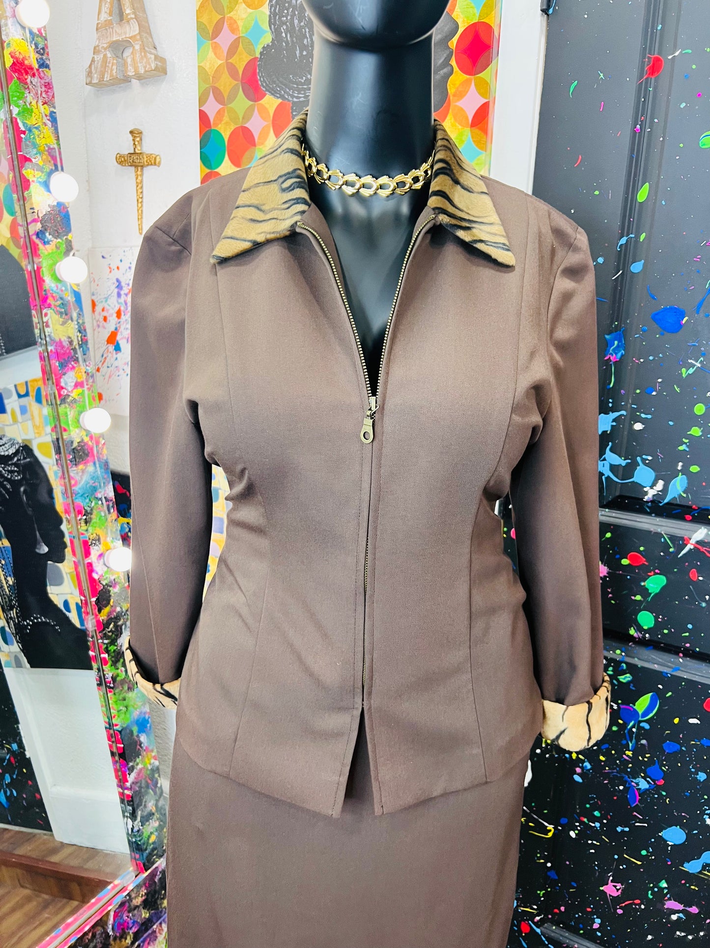 Brown Skirt Set