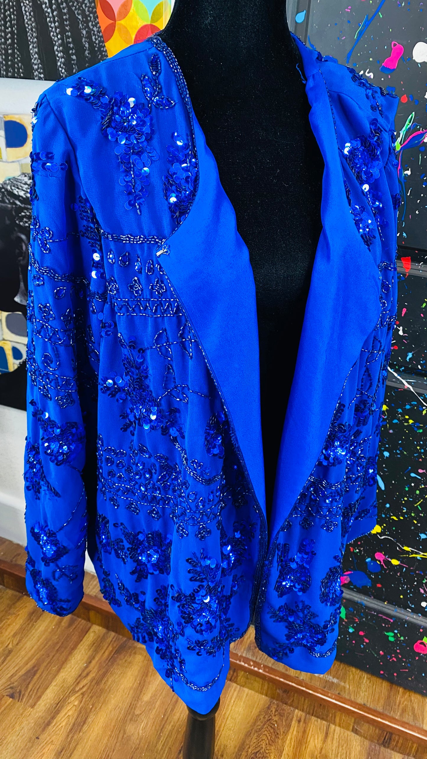 Vintage Sequin Long Sleeve Blazer