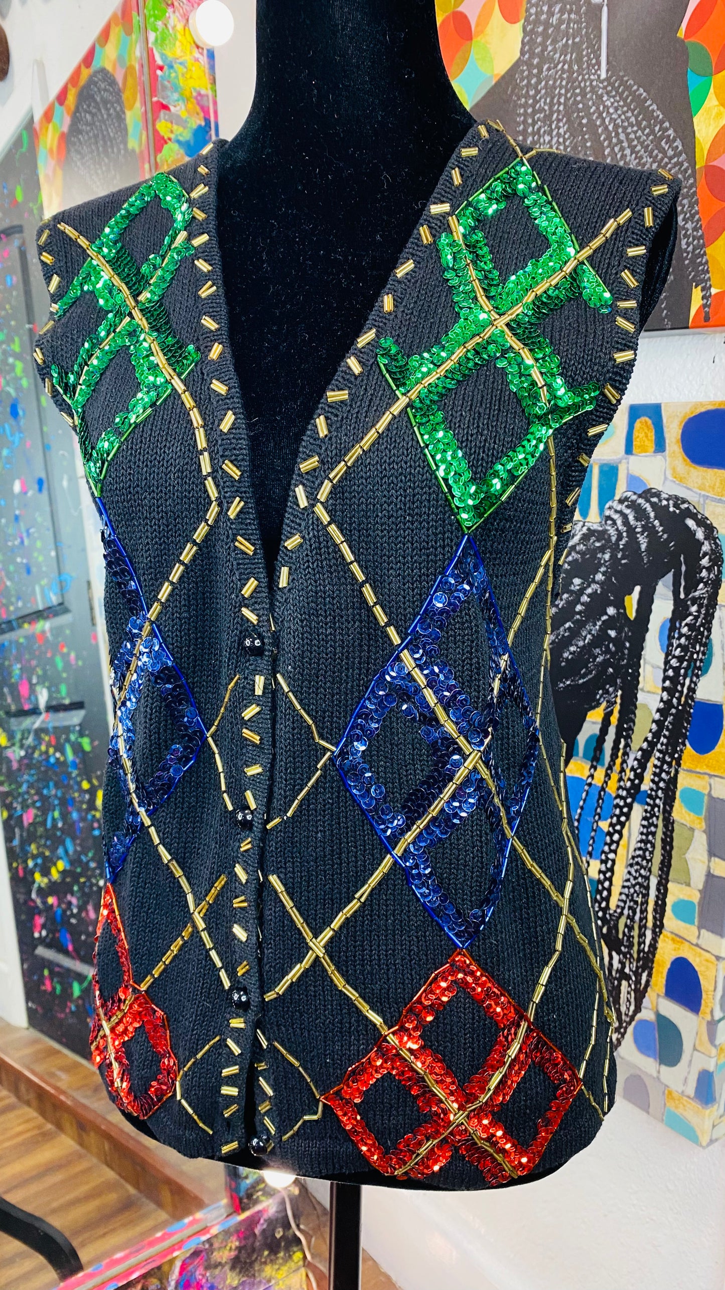 Vintage Sequins Vest