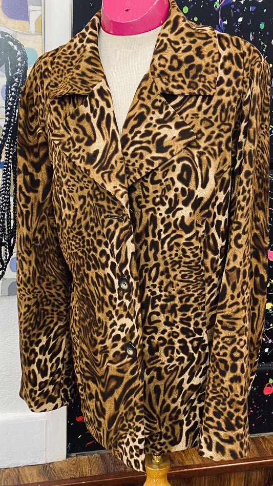 Vintage Animal Print Blazer